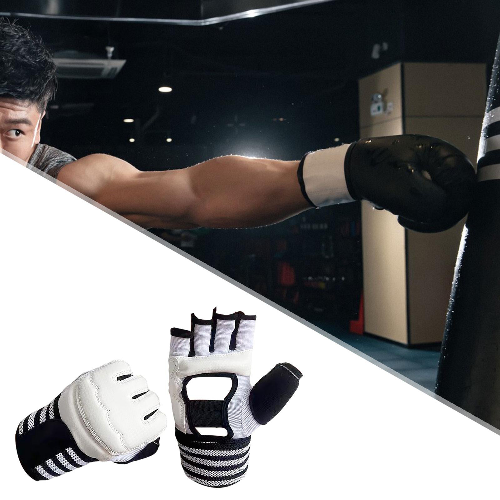 Boxing Hand Wraps Inner Gloves Soft Under Mitts for Sparring Sanda Taekwondo White XL