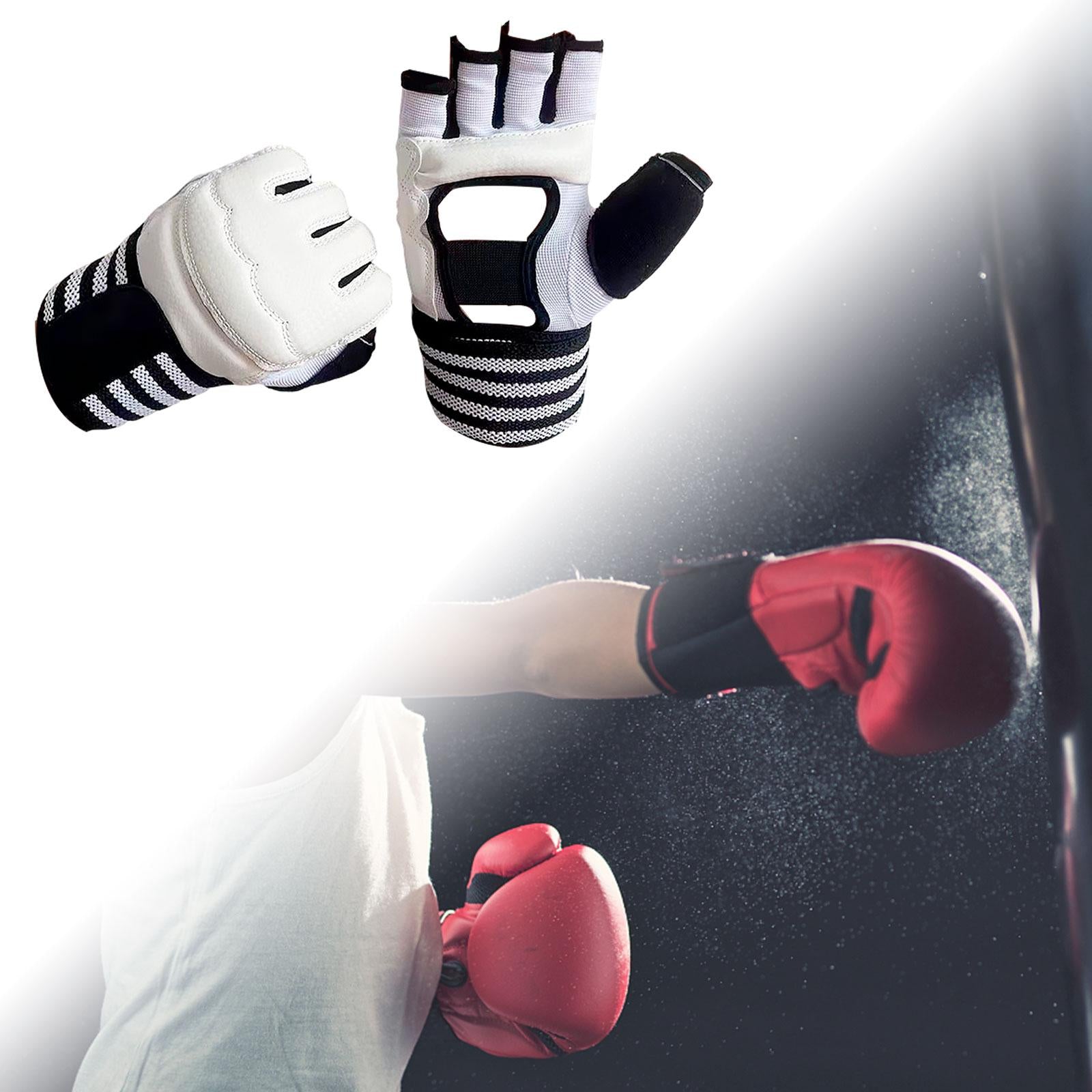 Boxing Hand Wraps Inner Gloves Soft Under Mitts for Sparring Sanda Taekwondo White XL