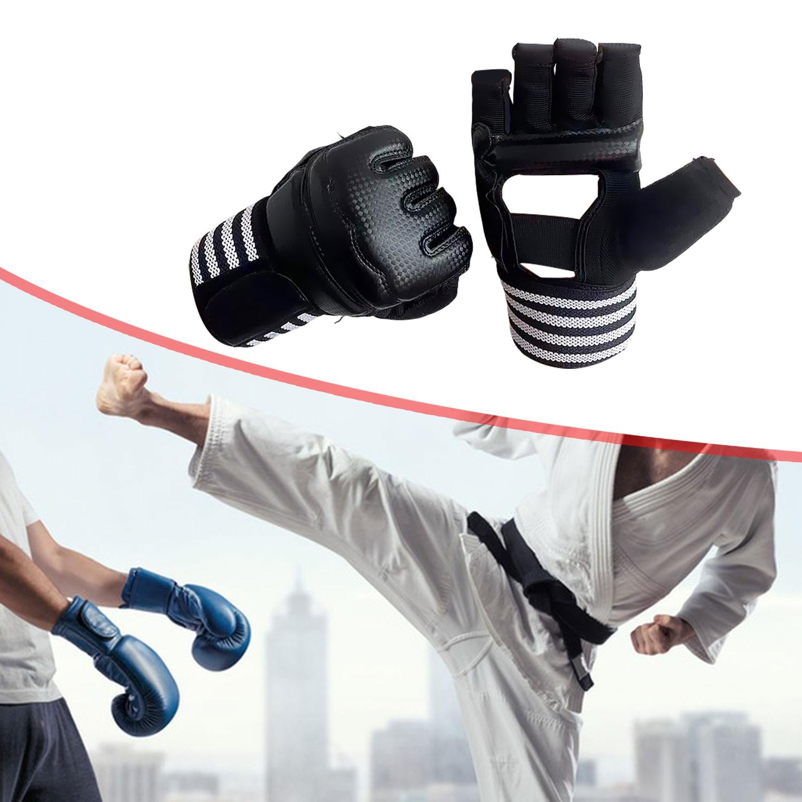 Boxing Hand Wraps Inner Gloves Soft Under Mitts for Sparring Sanda Taekwondo Black XXL