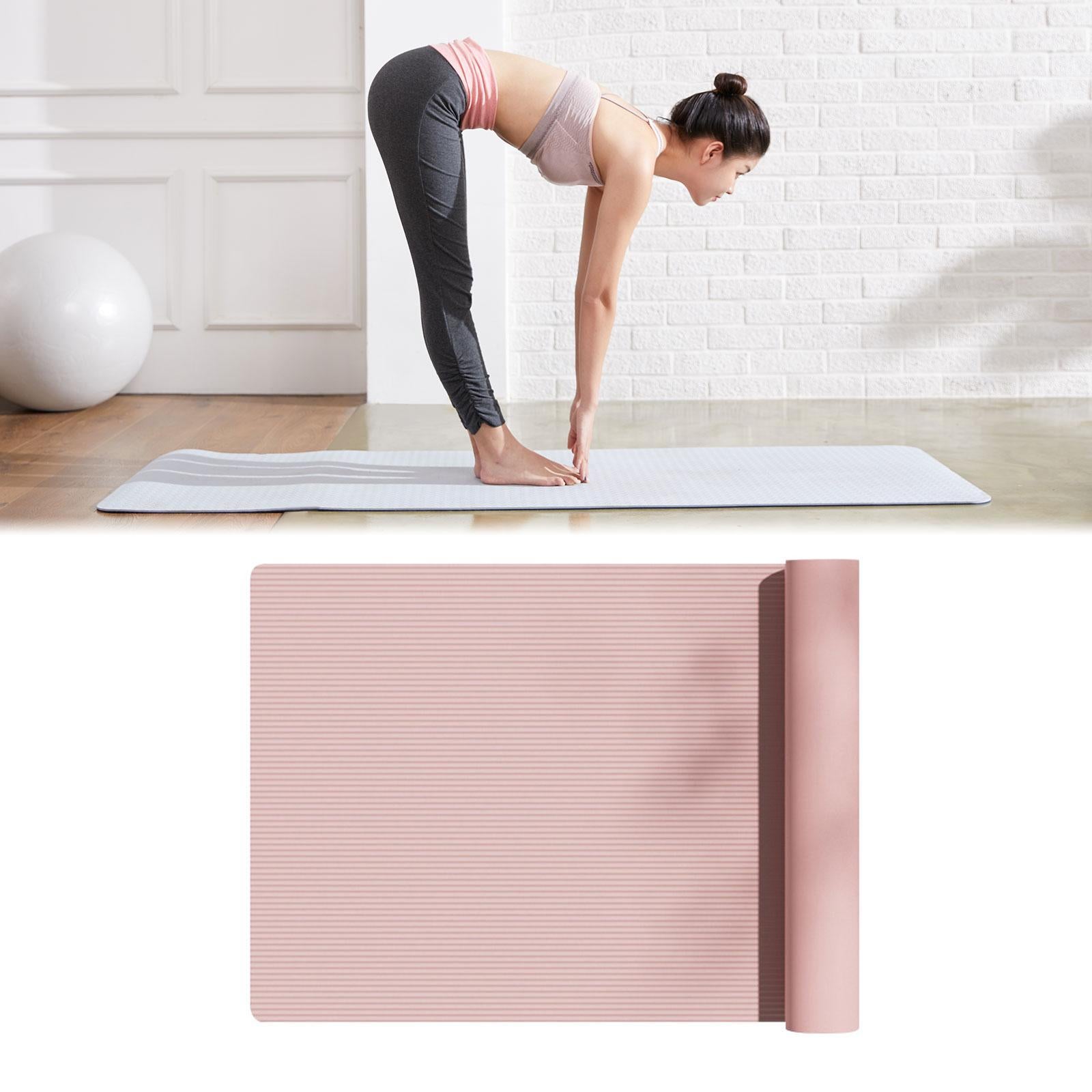 Yoga Mat 10 Mm Gym Non Slip Fitness Mat for Meditation Women Stretching Pink