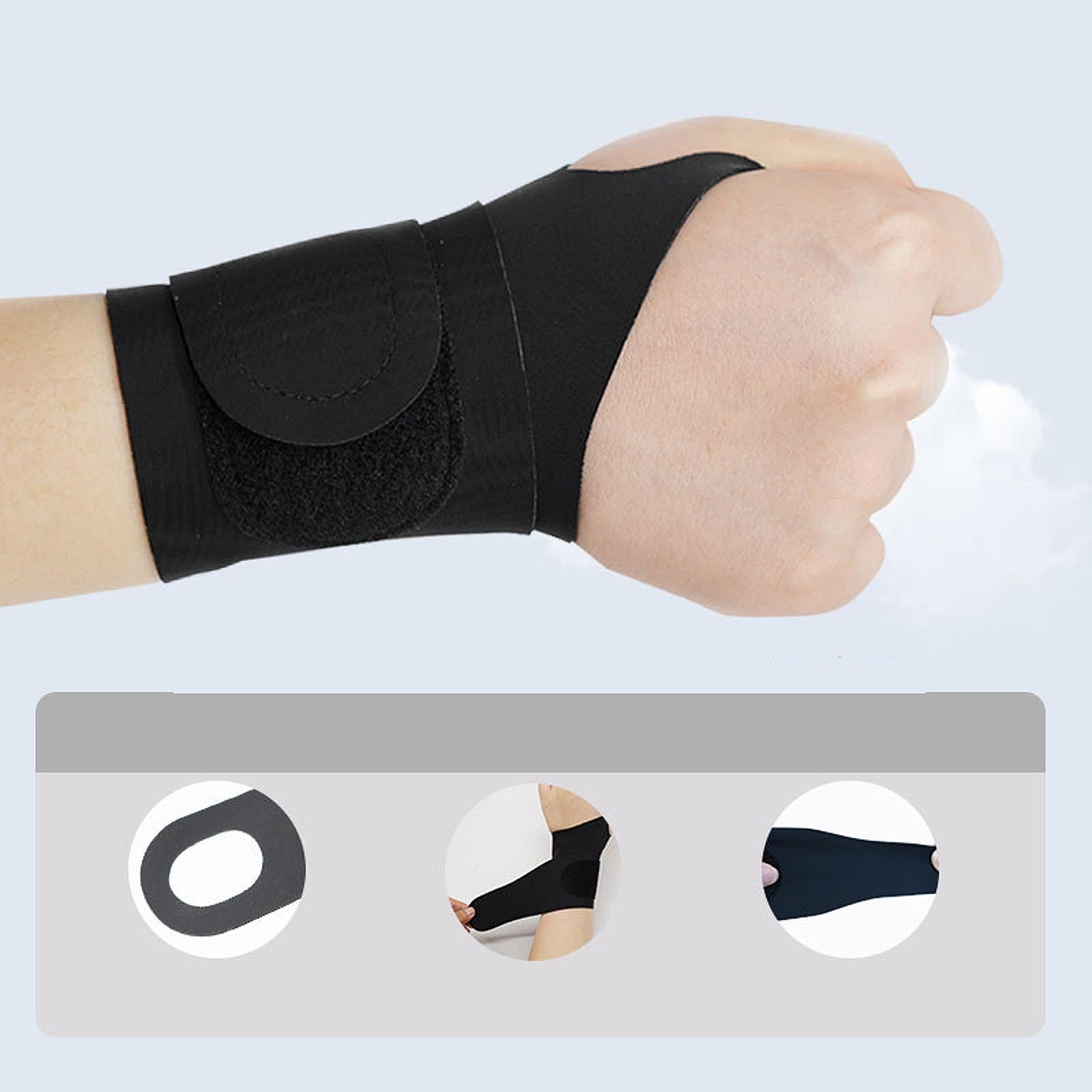 Wrist Brace Flexible Breathable Wrist Support for Volleyball Training Sports Black