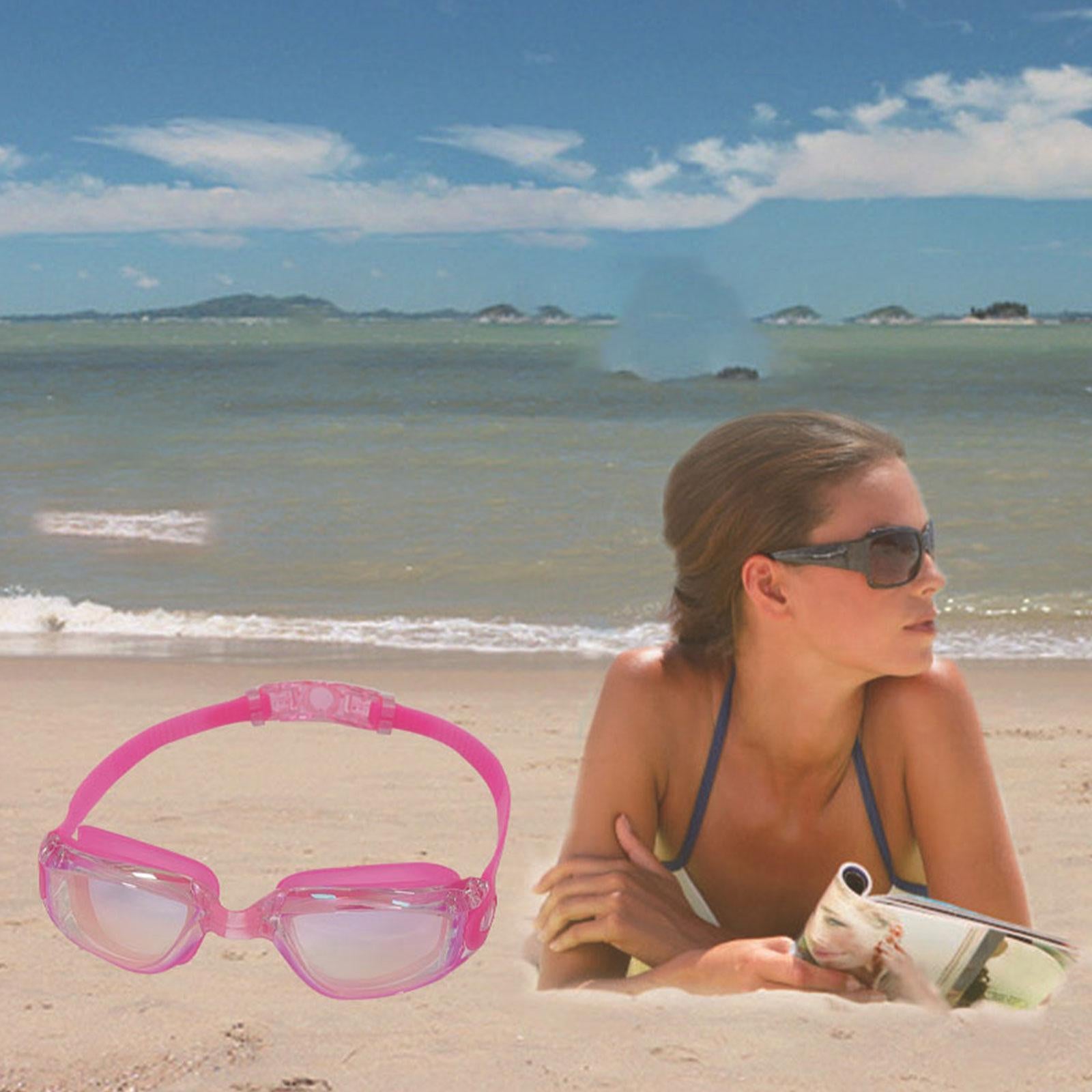 Swim Goggles Waterproof Teens Swimming Goggles for Water Sports Party Favors Electroplating Pink
