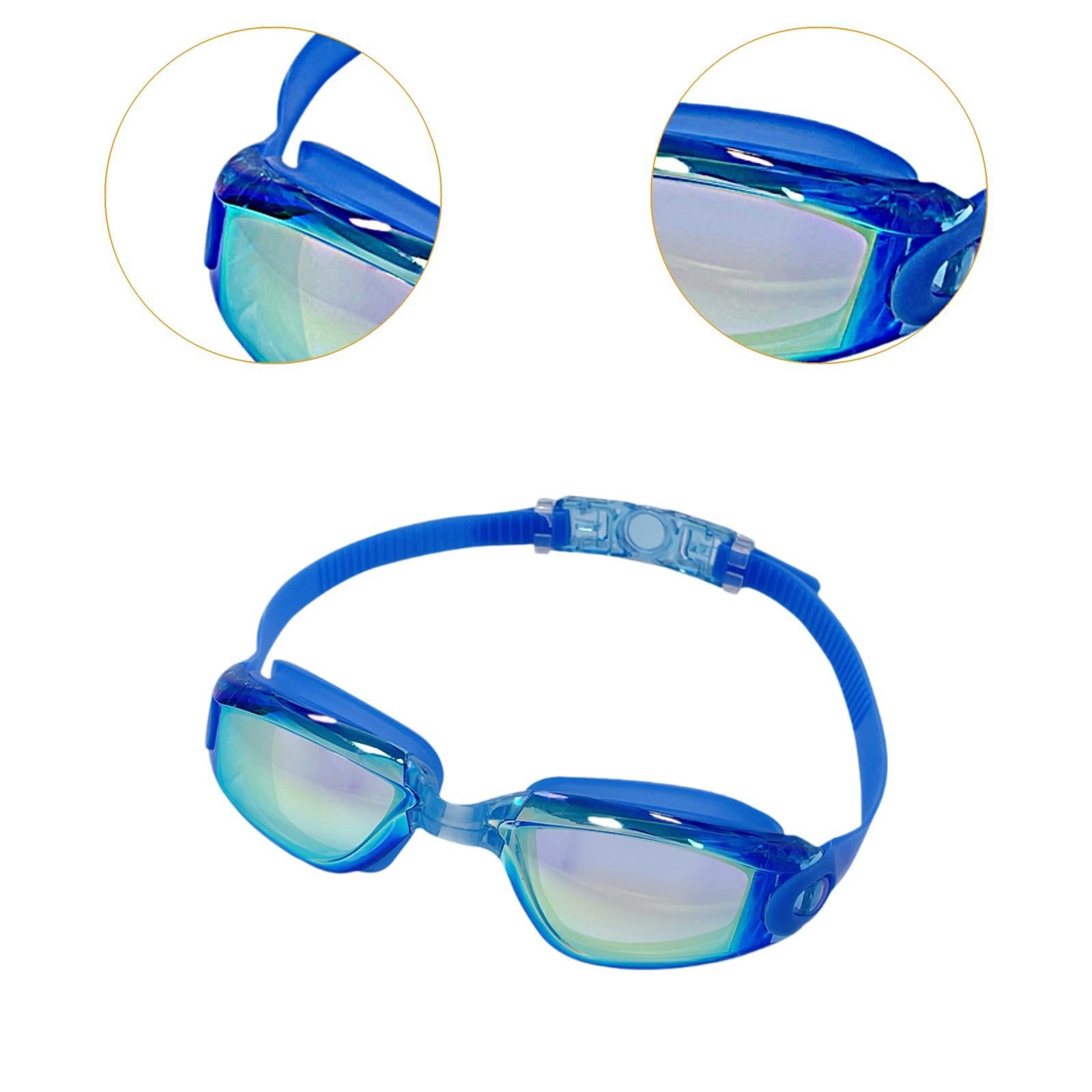 Swim Goggles Waterproof Teens Swimming Goggles for Water Sports Party Favors Electroplating Blue