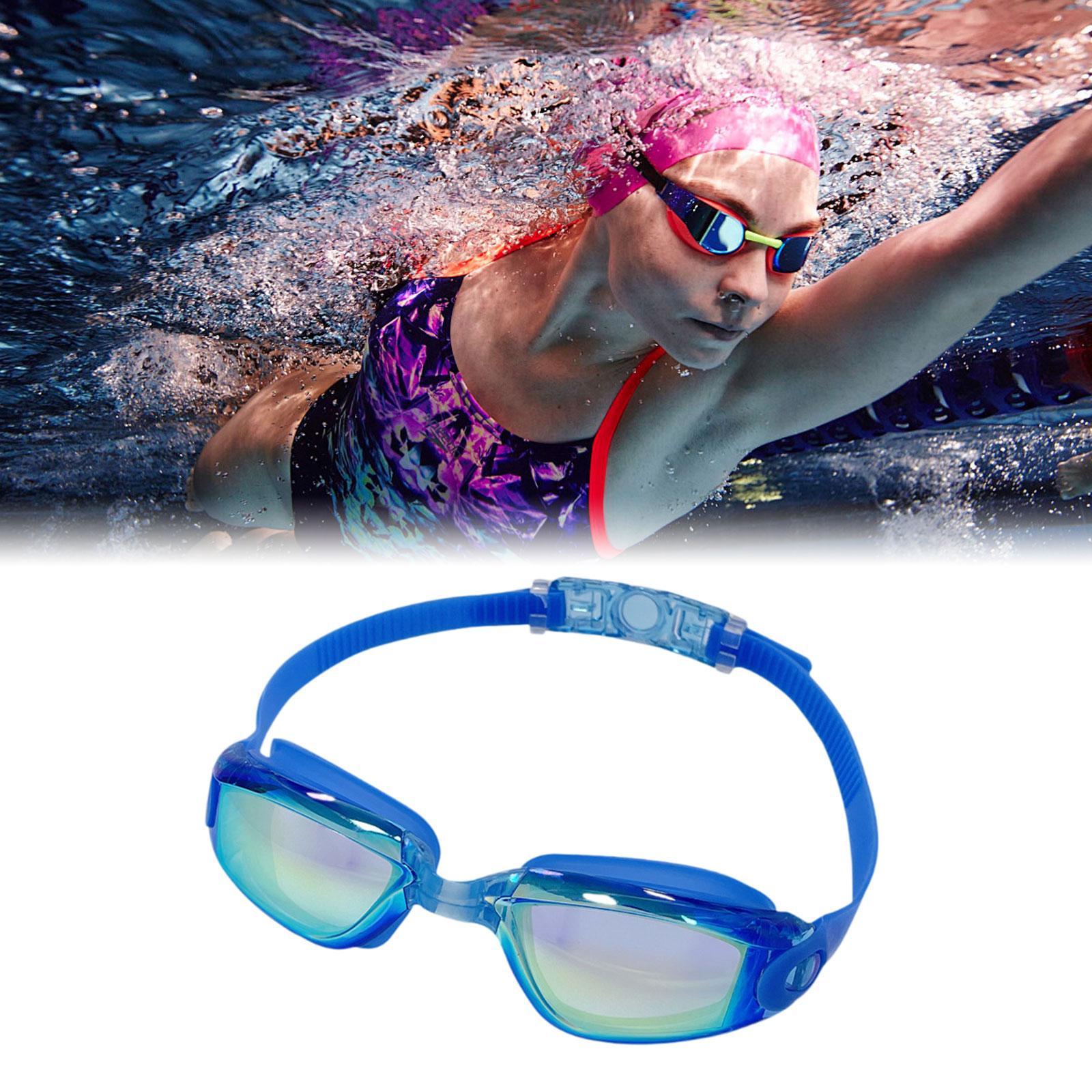 Swim Goggles Waterproof Teens Swimming Goggles for Water Sports Party Favors Electroplating Blue