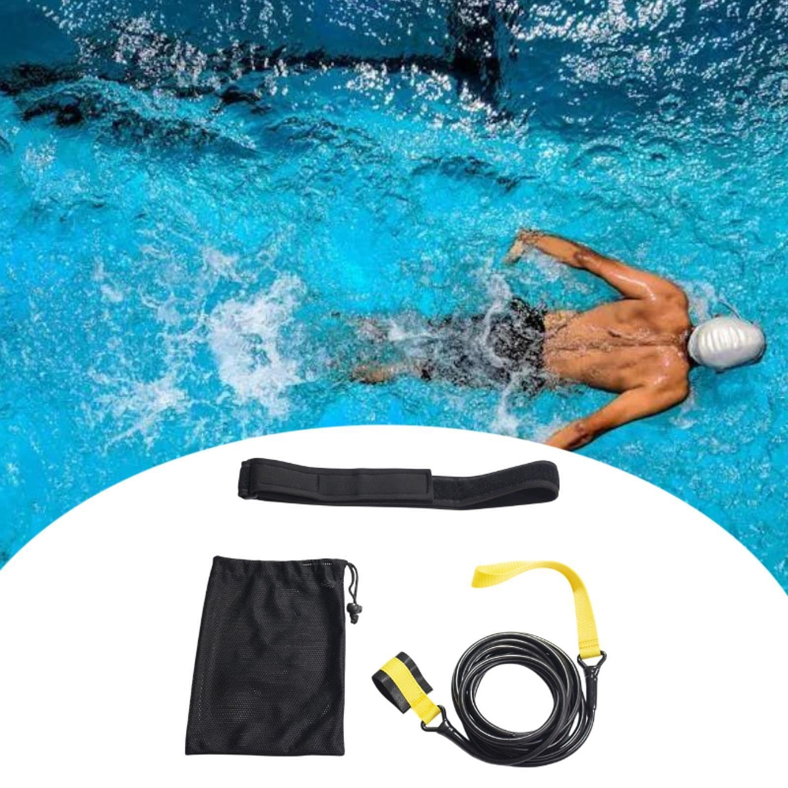 Swim Resistance Belt Swim Training Leash Professional Portable Swimming Belt Small Pull 4m Yellow