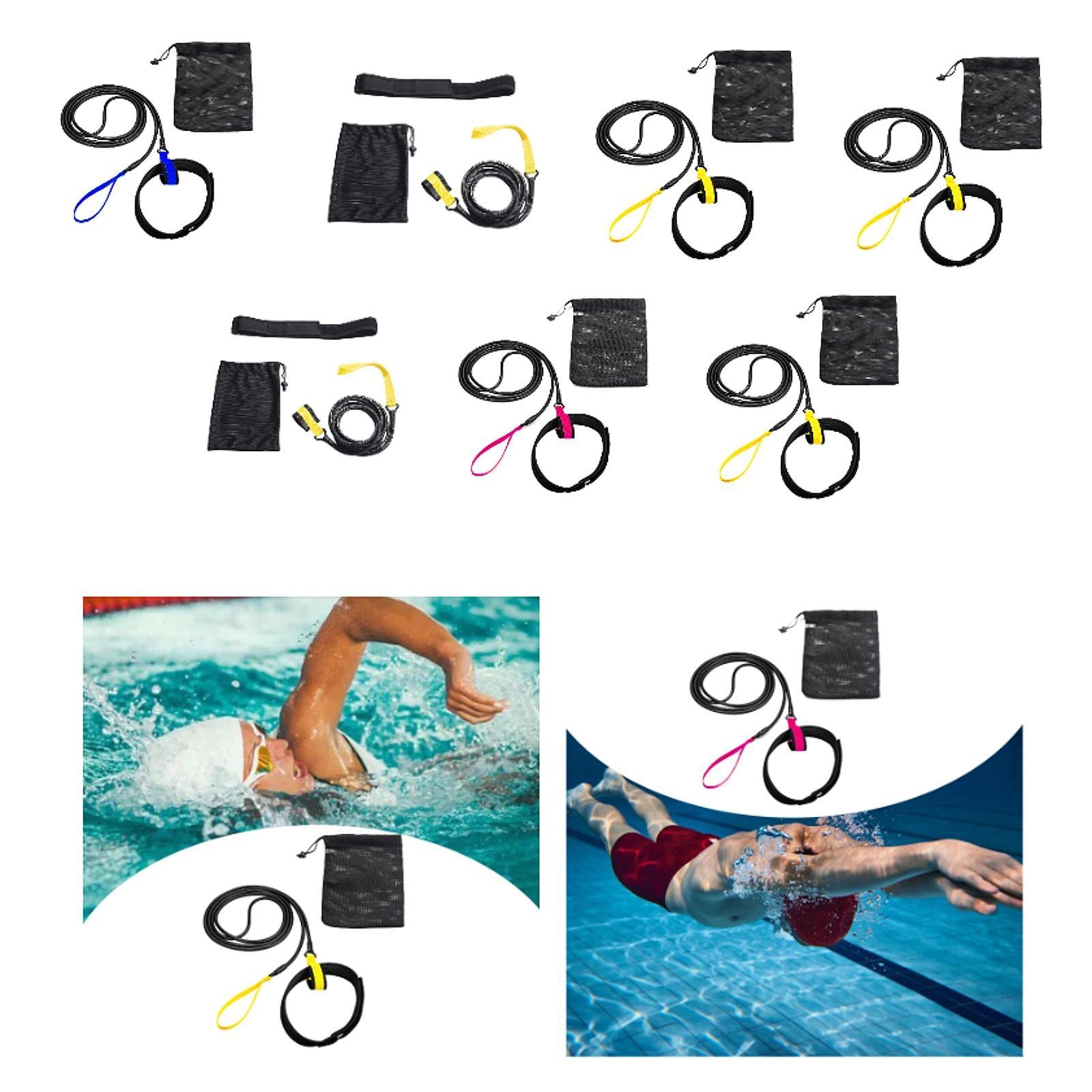 Swim Resistance Belt Swim Training Leash Professional Portable Swimming Belt Small Pull 4m Yellow