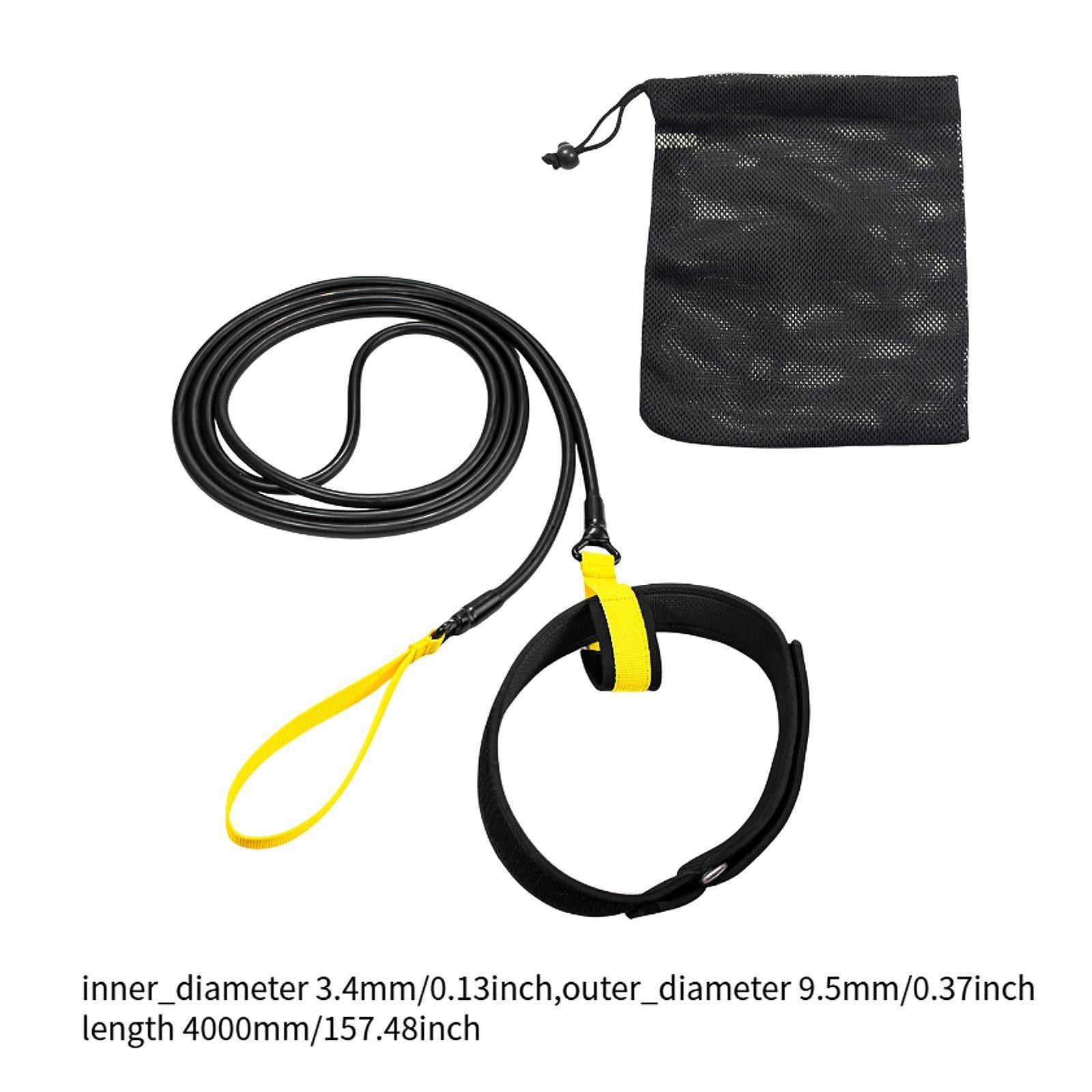 Swim Resistance Belt Swim Training Leash Professional Portable Swimming Belt Medium Pull 4mYellow