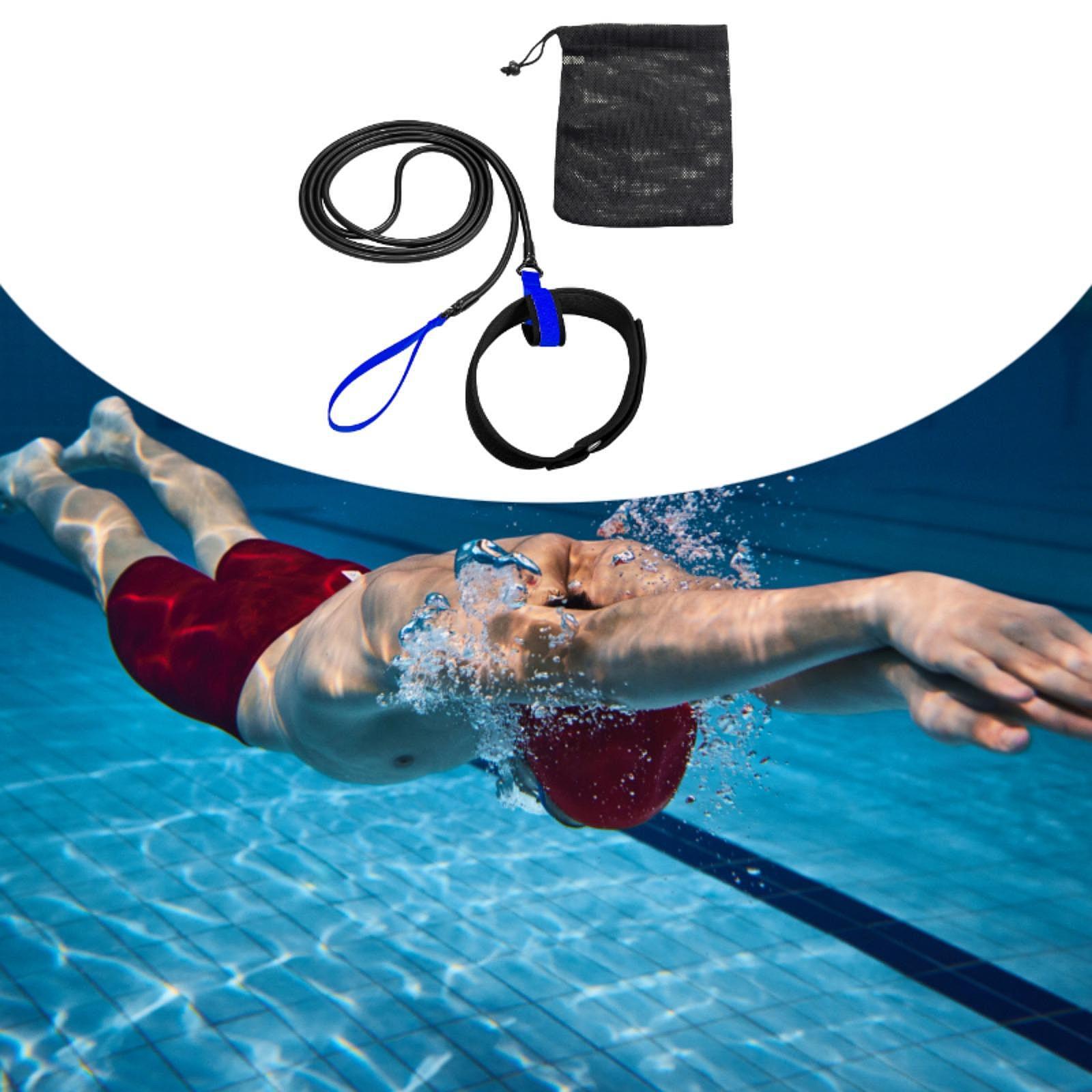 Swim Resistance Belt Swim Training Leash Professional Portable Swimming Belt Large Pull 4m Blue