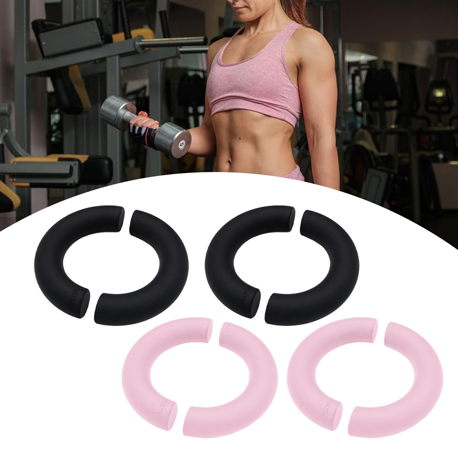 2Pcs Half Circle Dumbbells Non Slip Portable Fitness Equipment for Home Gym Black 1kg