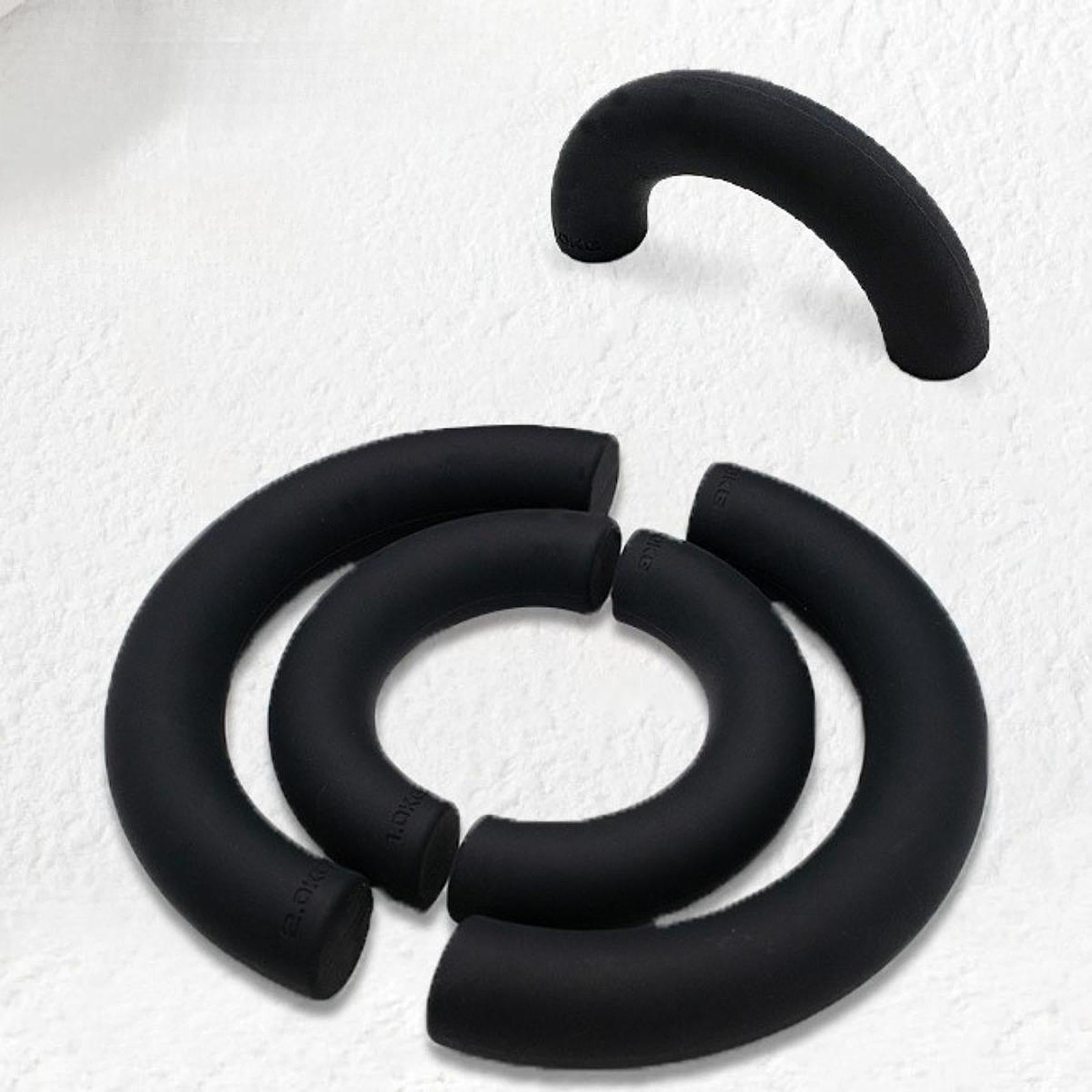 2Pcs Half Circle Dumbbells Non Slip Portable Fitness Equipment for Home Gym Black 1kg