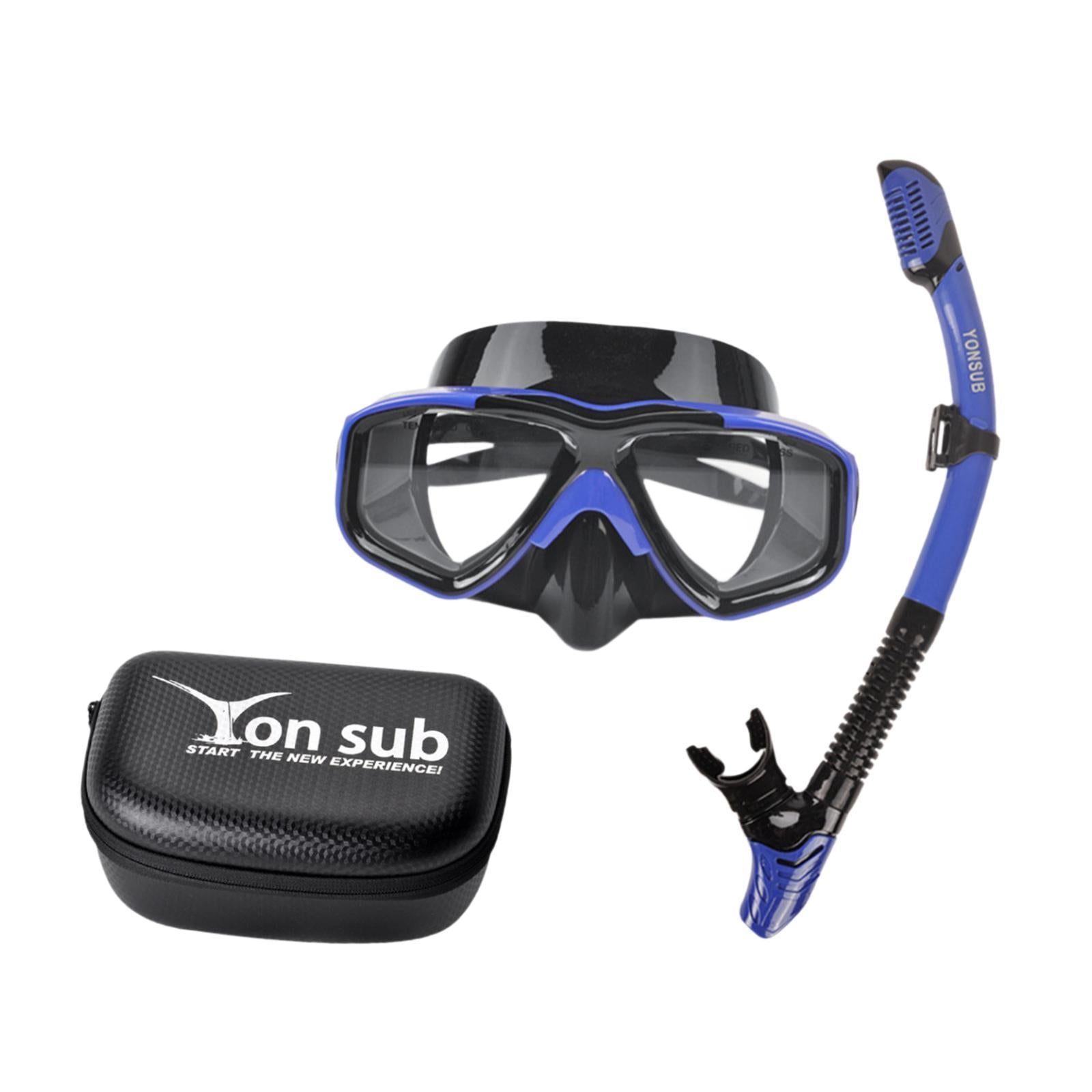 Snorkel Set Scuba Diving Mask Portable Adjustable Snorkeling Gear for Adults Blue