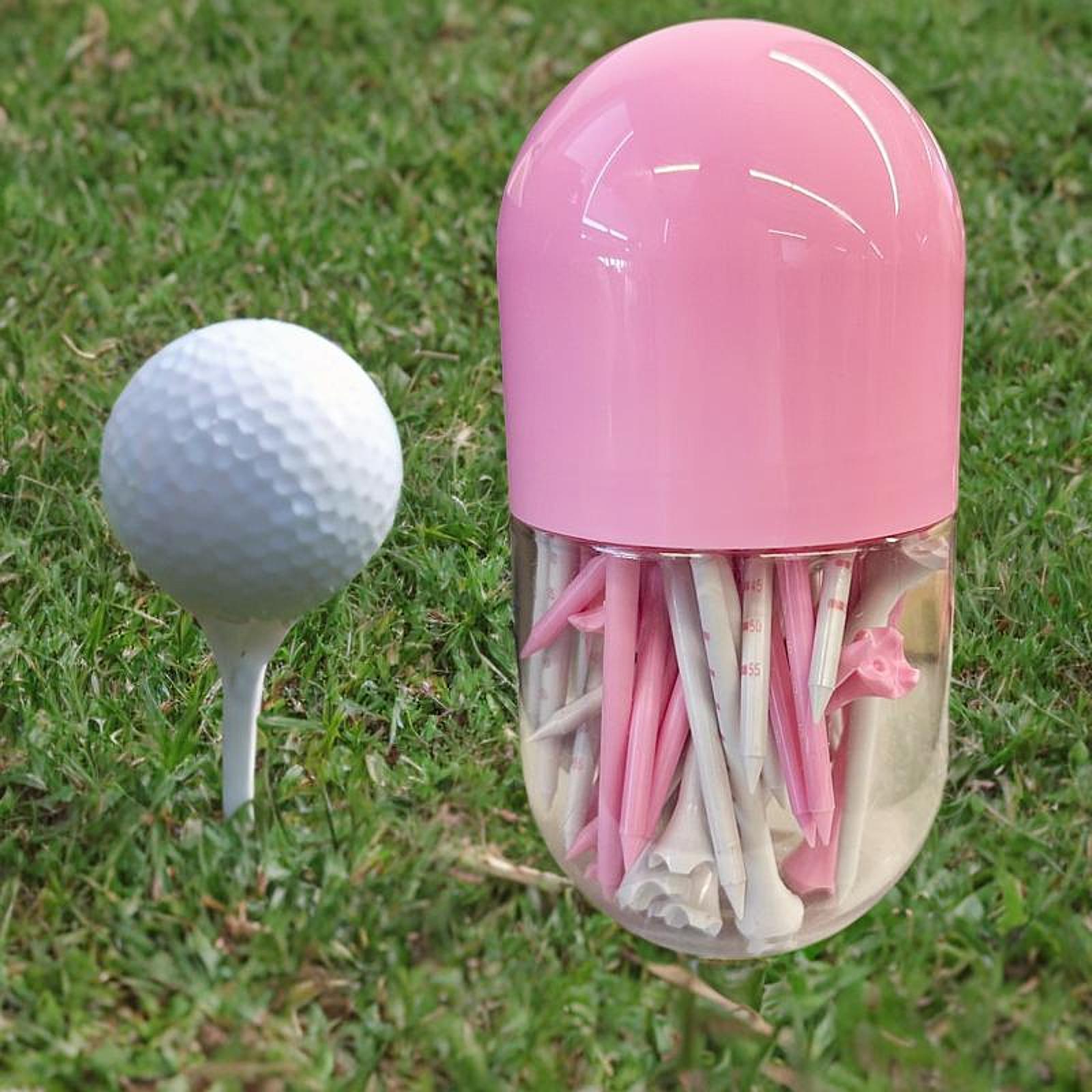 50Pcs 4 Prongs Golf Tees Pink and White Accessories for Gifts Outdoor Player