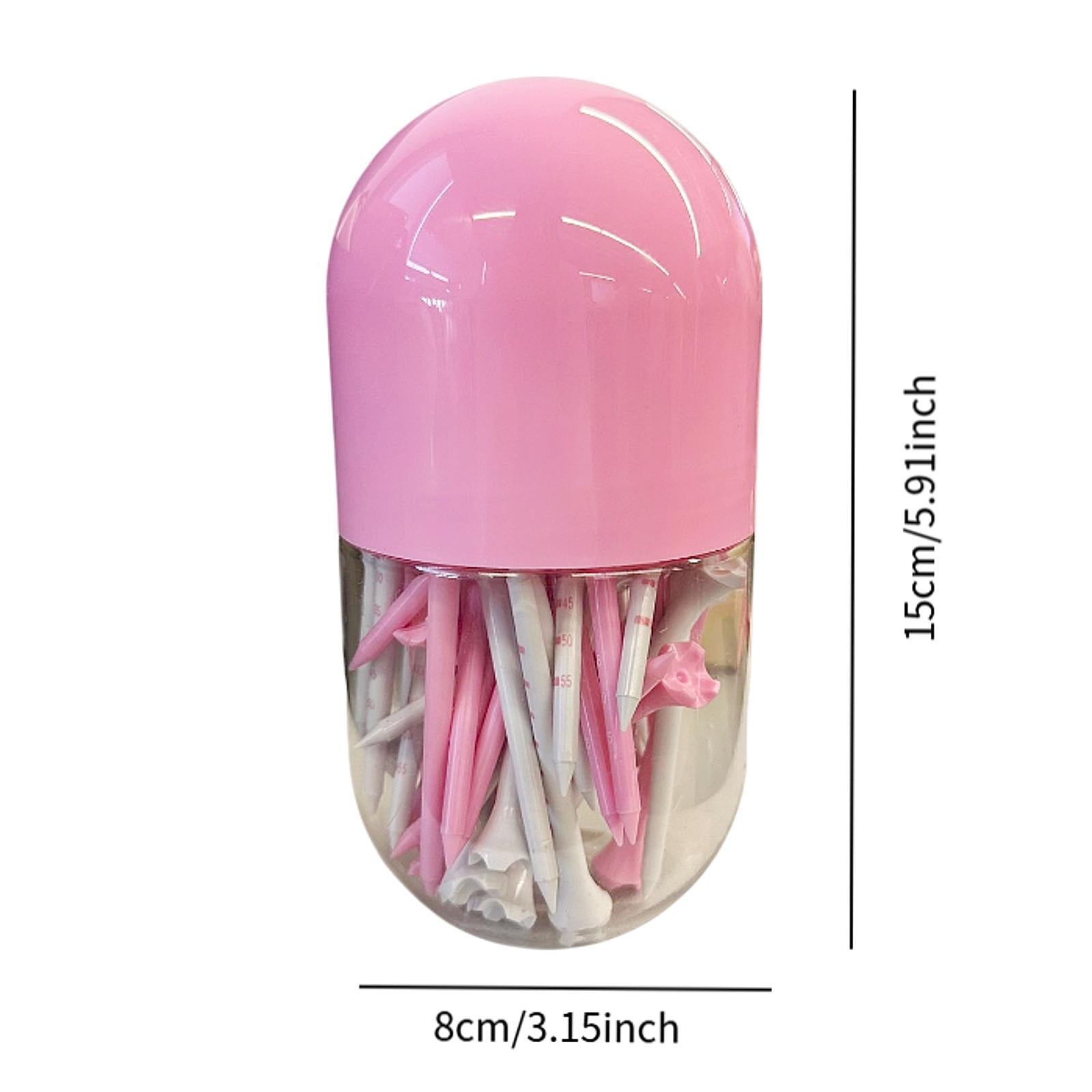 50Pcs 4 Prongs Golf Tees Pink and White Accessories for Gifts Outdoor Player