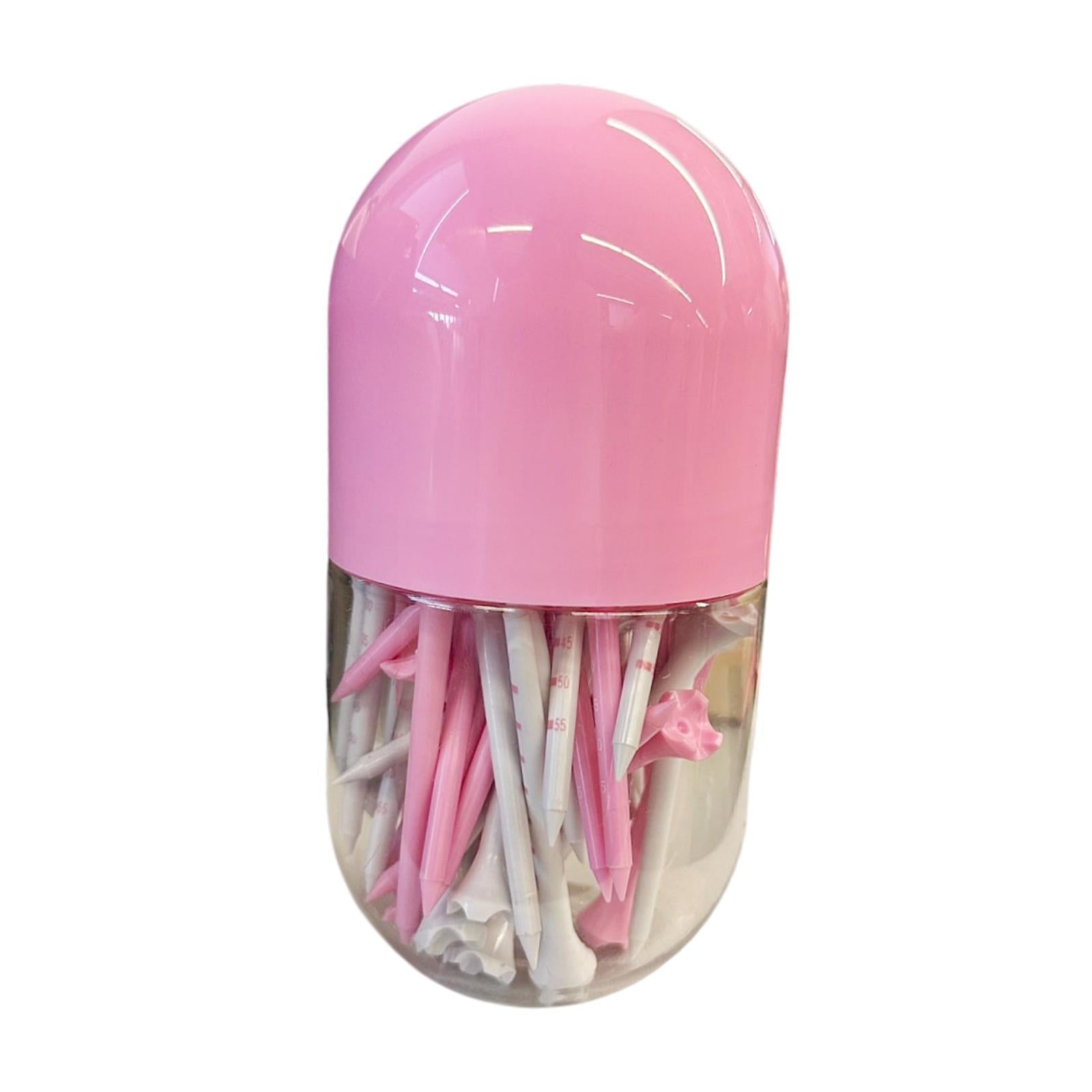 50Pcs 4 Prongs Golf Tees Pink and White Accessories for Gifts Outdoor Player