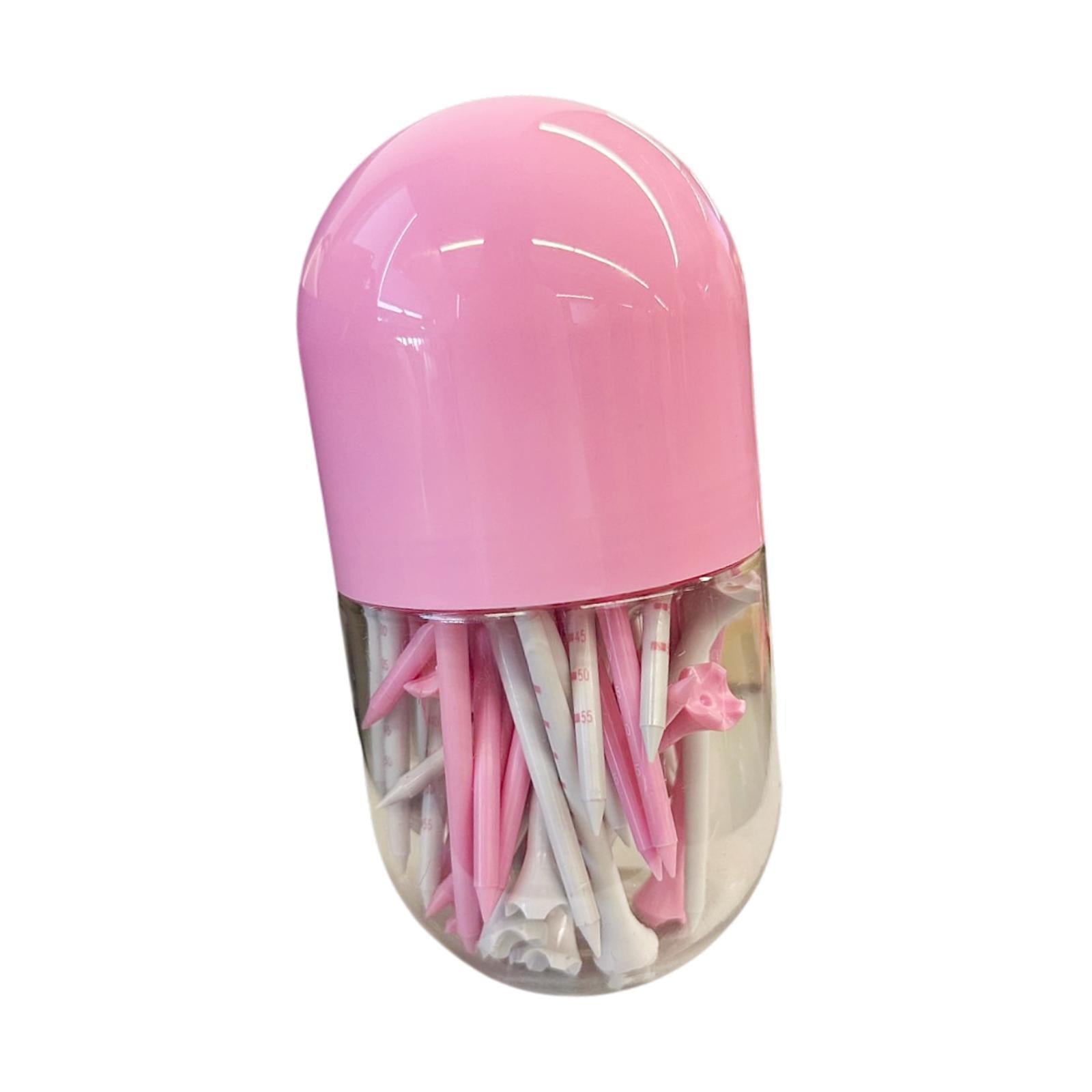 50Pcs 4 Prongs Golf Tees Pink and White Accessories for Gifts Outdoor Player