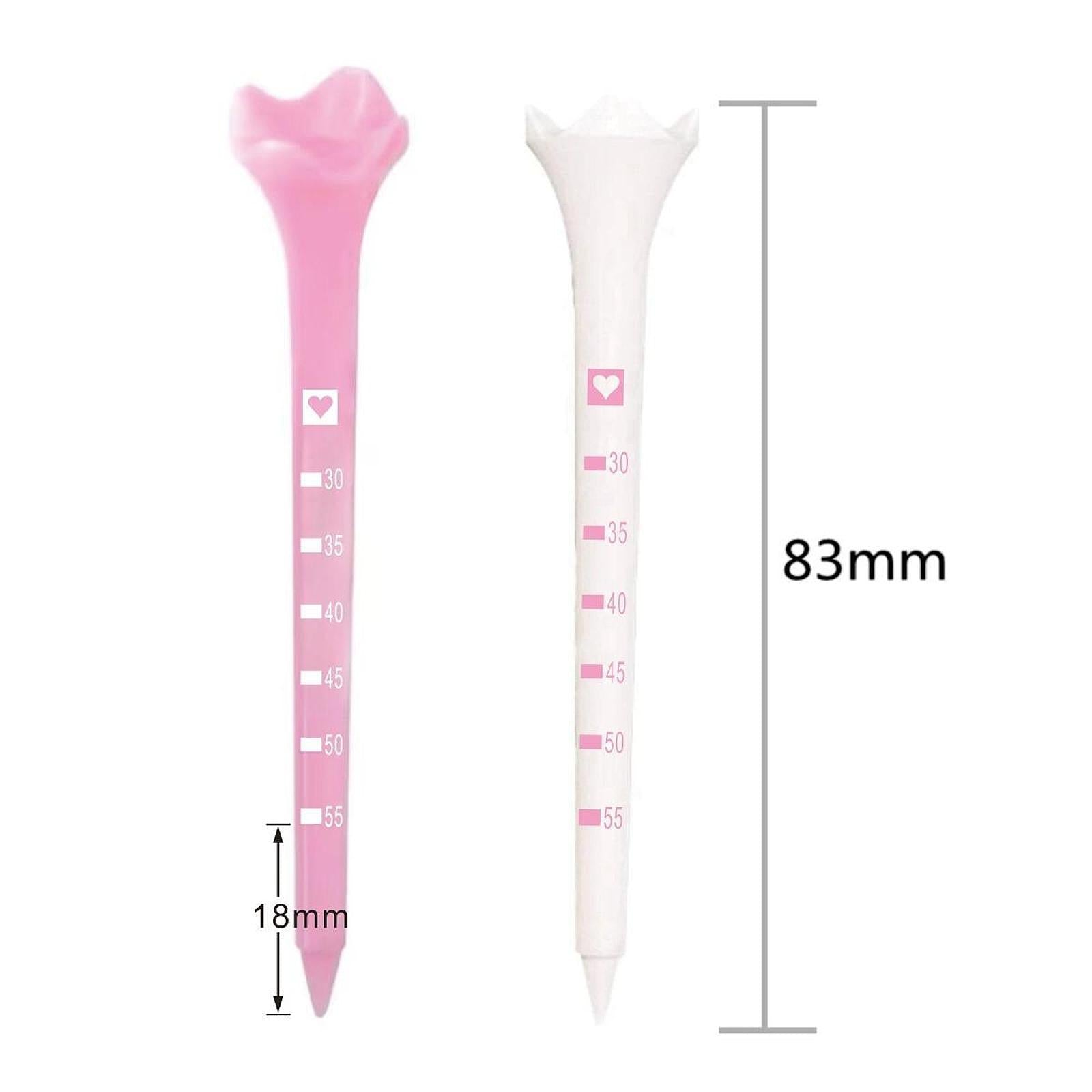 50Pcs 4 Prongs Golf Tees Pink and White Accessories for Gifts Outdoor Player