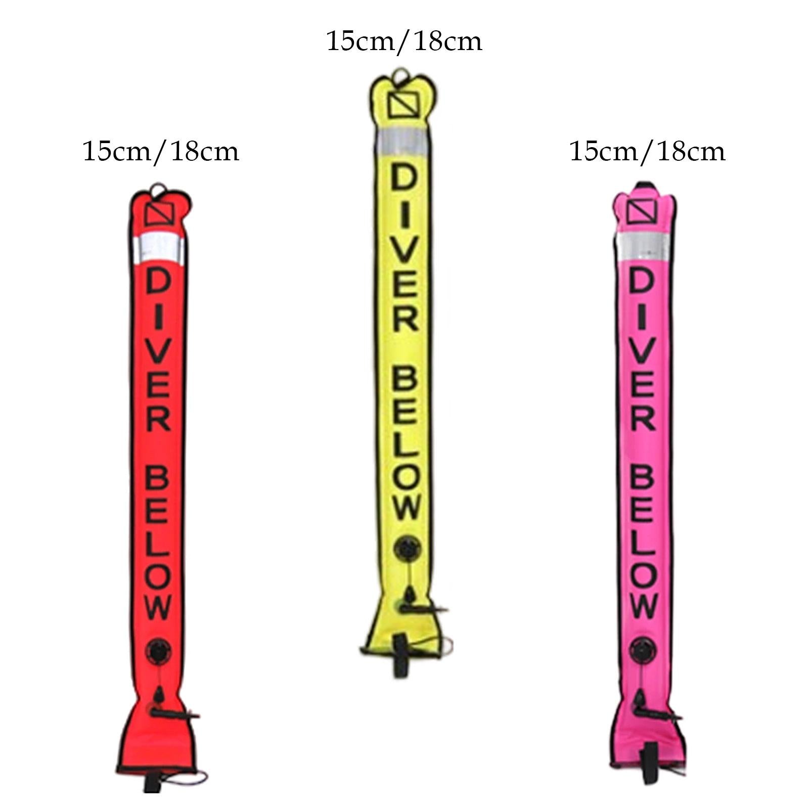 Diving Surface Marker Buoy High Visibility for Outdoor Snorkeling Underwater Red 120cmx15cm