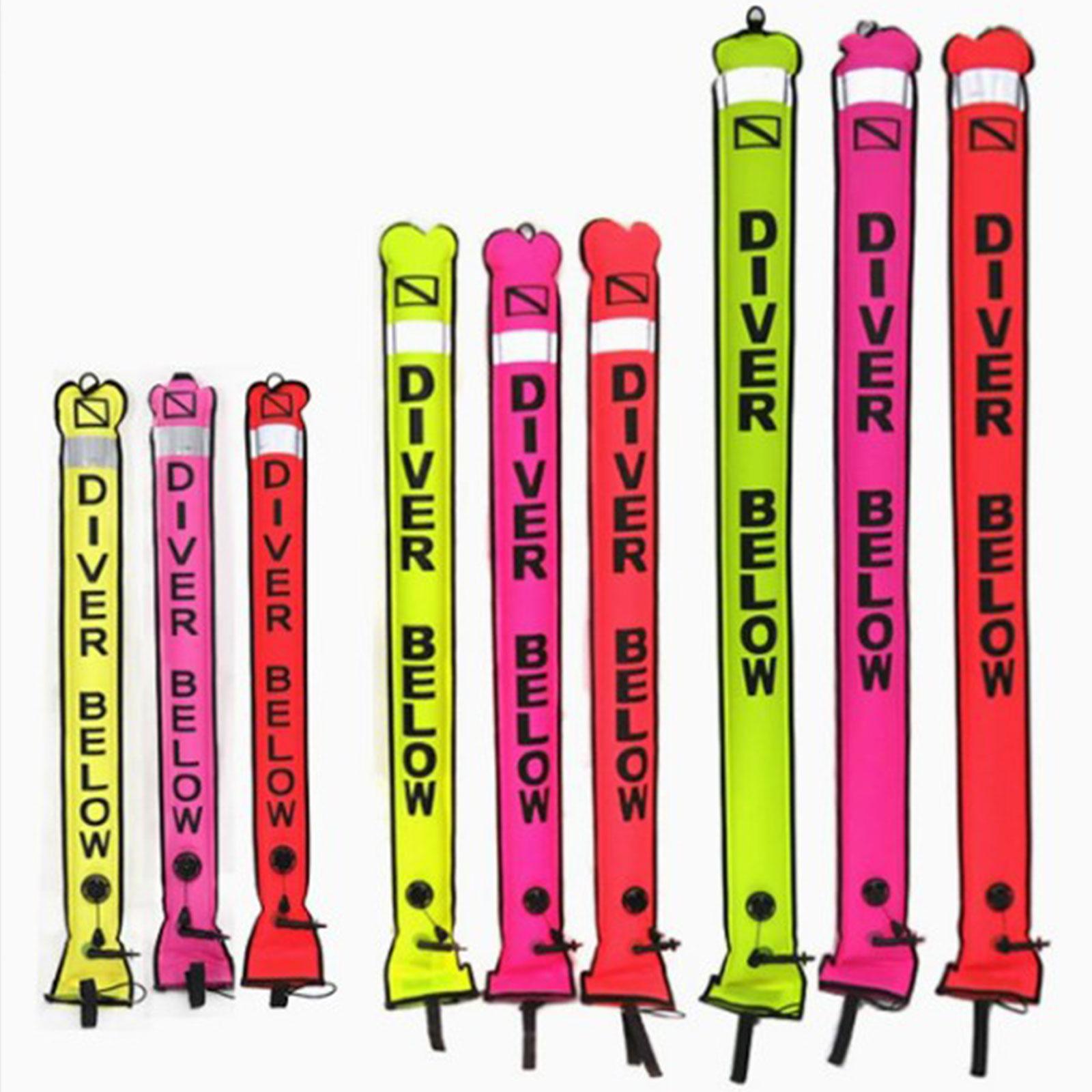 Diving Surface Marker Buoy High Visibility for Outdoor Snorkeling Underwater Red 120cmx15cm