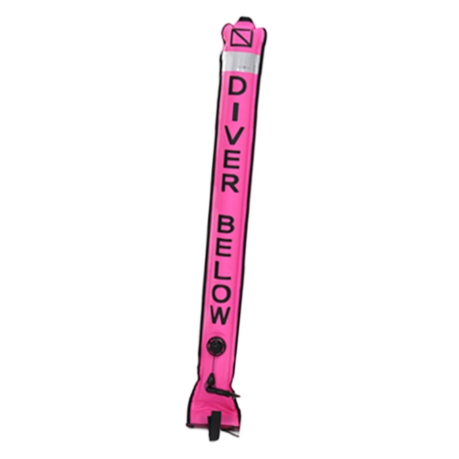Diving Surface Marker Buoy High Visibility for Outdoor Snorkeling Underwater Pink 120cmx15cm