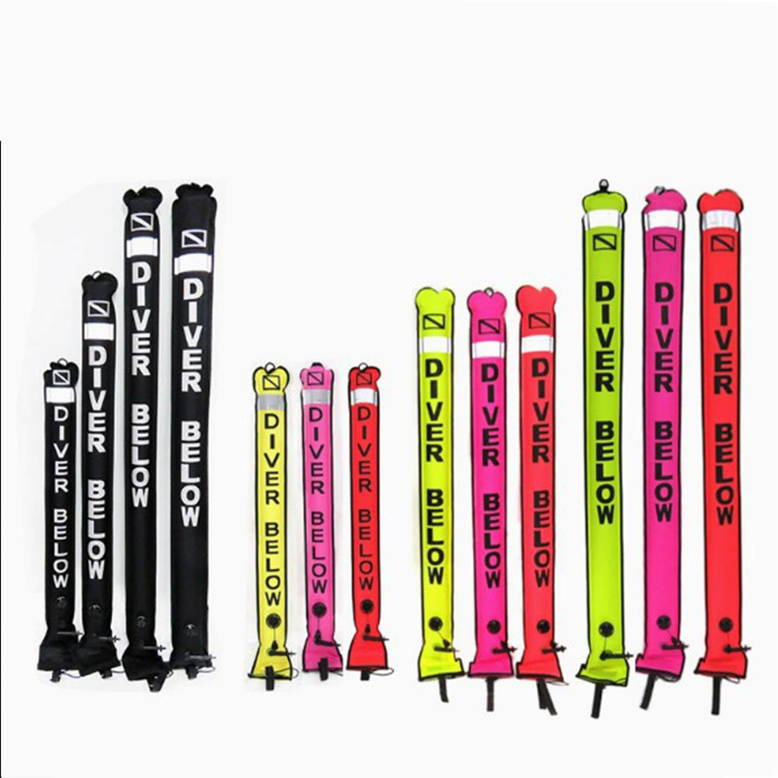 Diving Surface Marker Buoy High Visibility for Outdoor Snorkeling Underwater Red 120cmx18cm