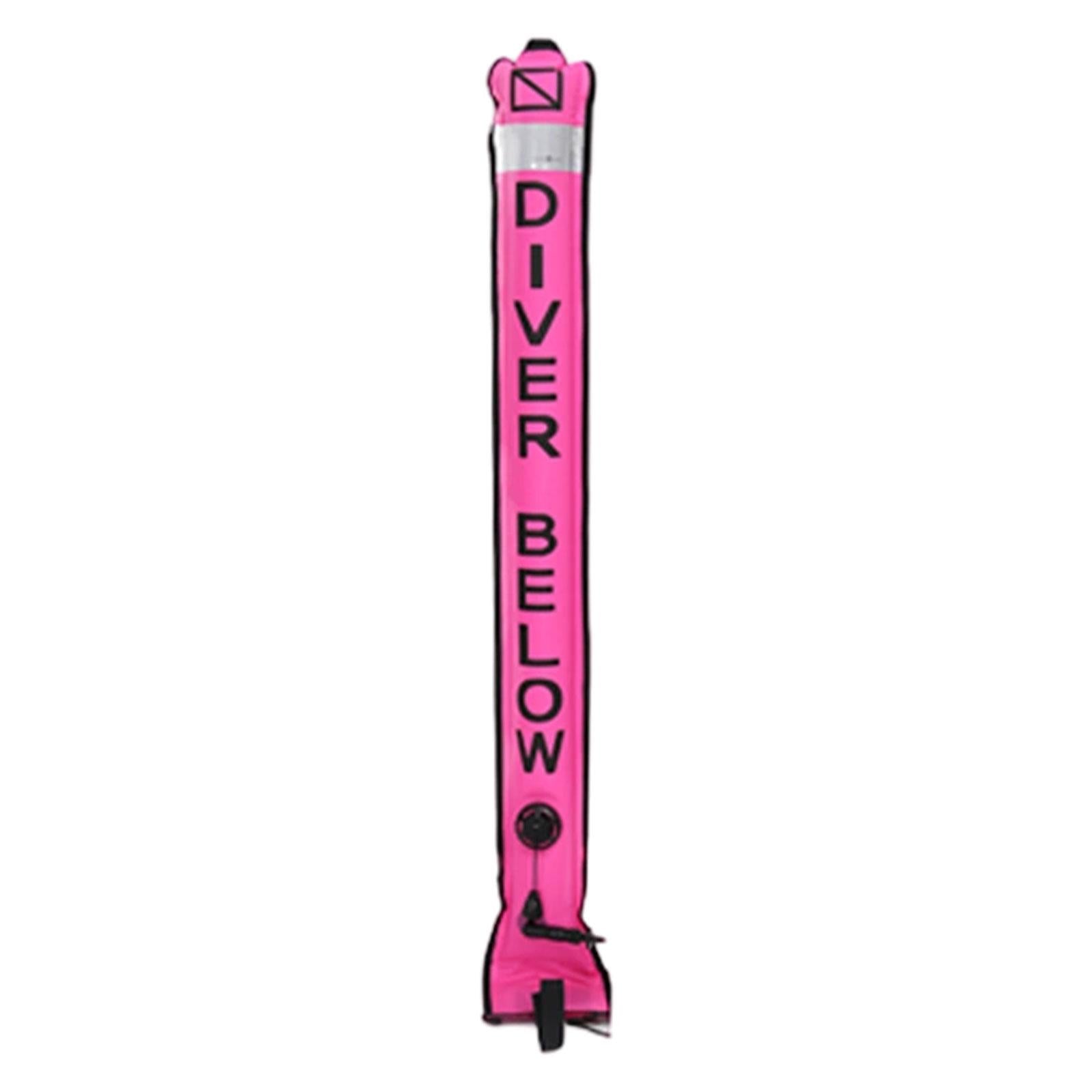 Diving Surface Marker Buoy High Visibility for Outdoor Snorkeling Underwater Pink 120cmx18cm
