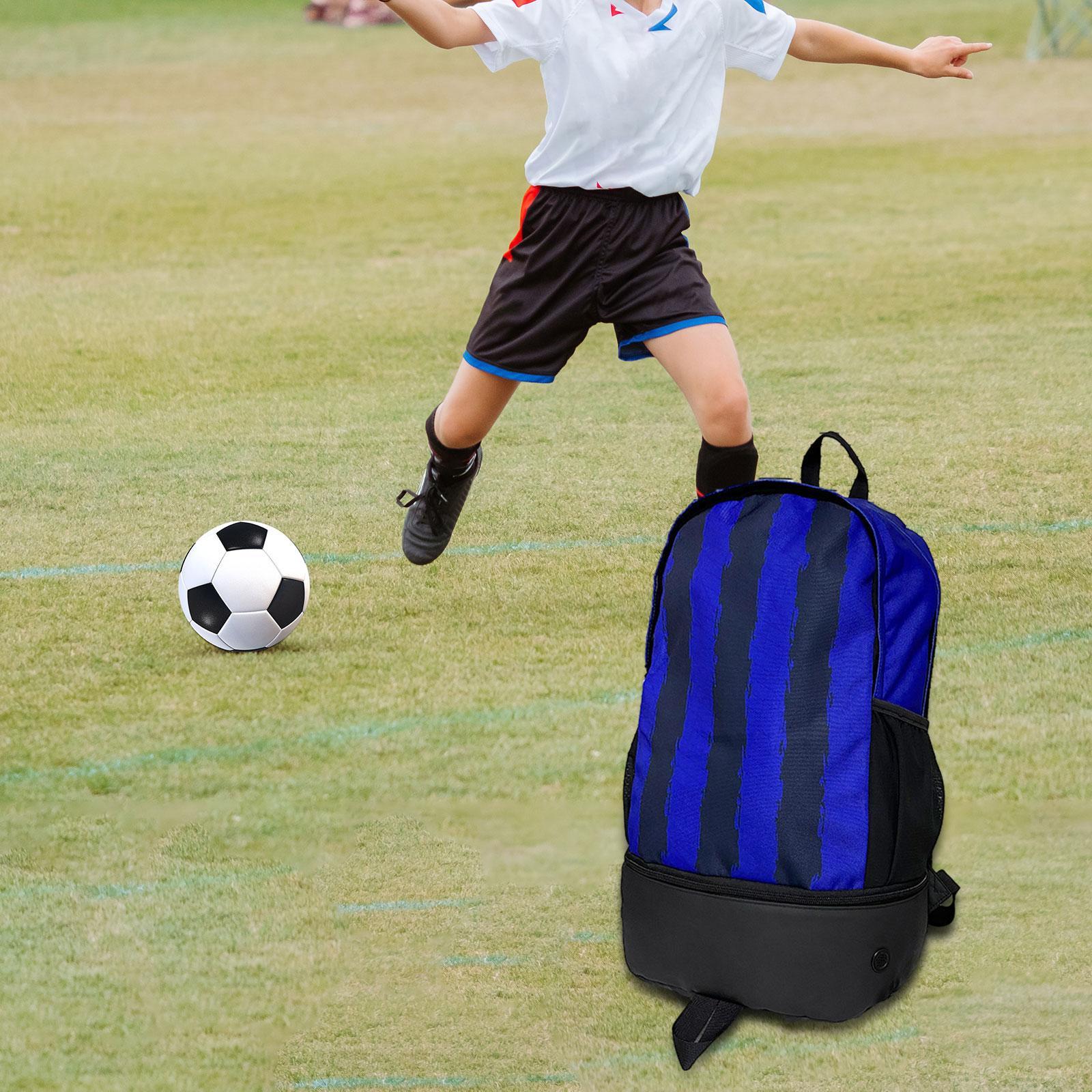 Soccer Backpack Sports Backpack with Shoe Compartment for Men Gym Duffel Bag Blue Black
