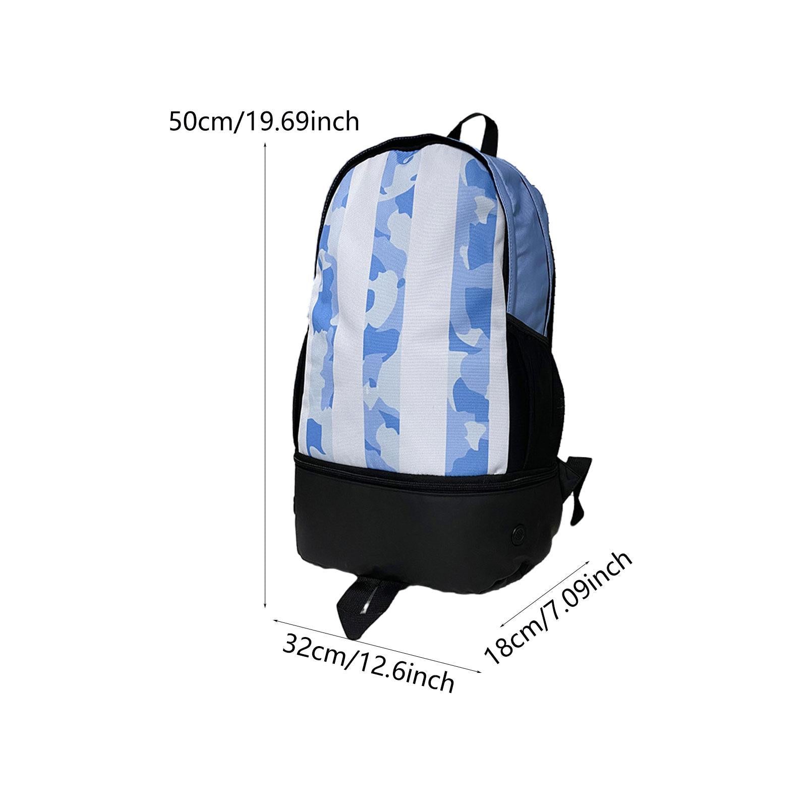 Soccer Backpack Sports Backpack with Shoe Compartment for Men Gym Duffel Bag White Light Blue