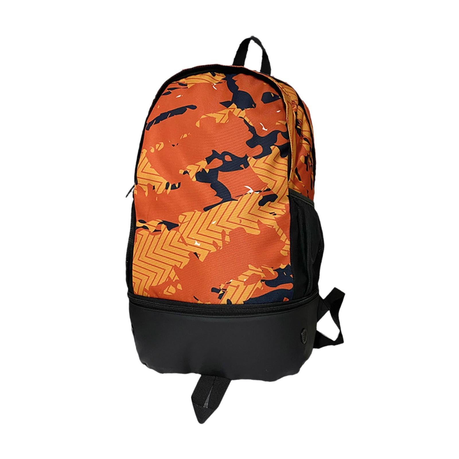 Soccer Backpack Lightweight Sports Backpack Rucksack Travel Gym Bag Orange