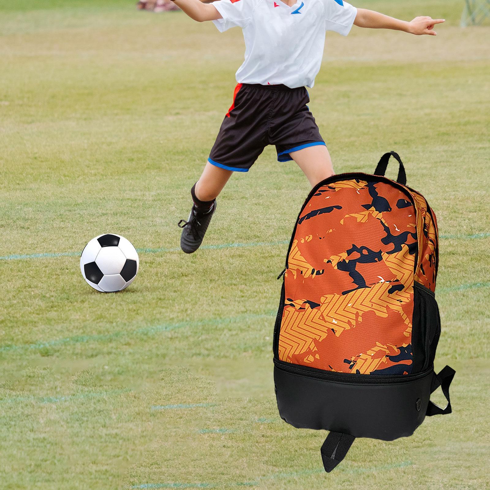 Soccer Backpack Lightweight Sports Backpack Rucksack Travel Gym Bag Orange