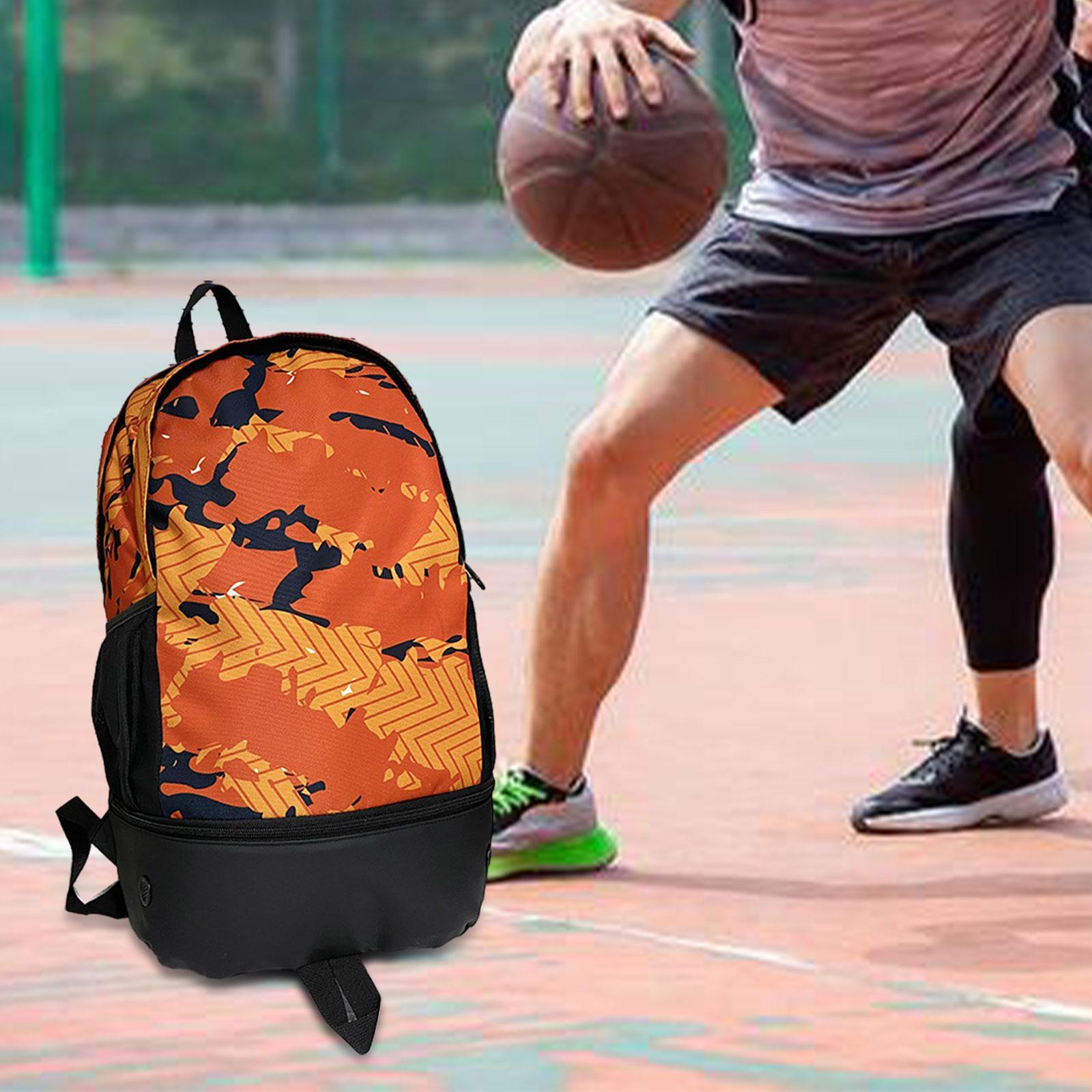 Soccer Backpack Lightweight Sports Backpack Rucksack Travel Gym Bag Orange