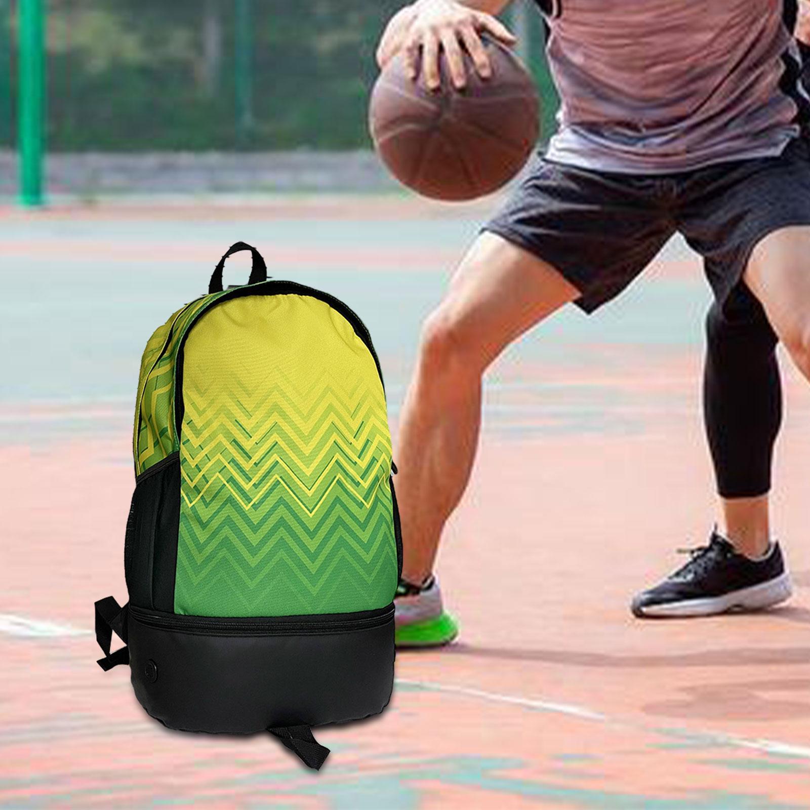 Soccer Backpack Lightweight Sports Backpack Rucksack Travel Gym Bag Yellow Green