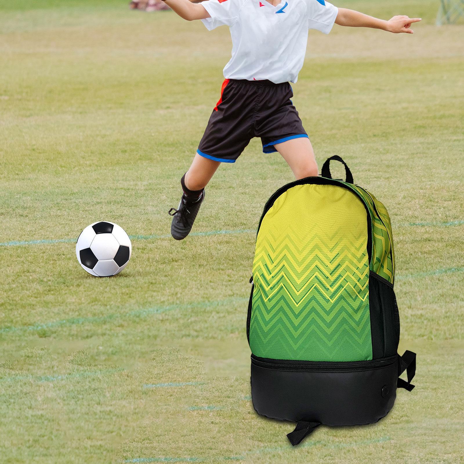 Soccer Backpack Lightweight Sports Backpack Rucksack Travel Gym Bag Yellow Green
