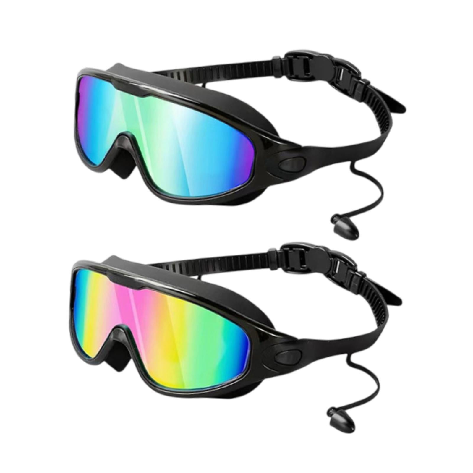 2 Pieces Swimming Goggles Portable Water Resistant Anti Fog Swimming Eyewear