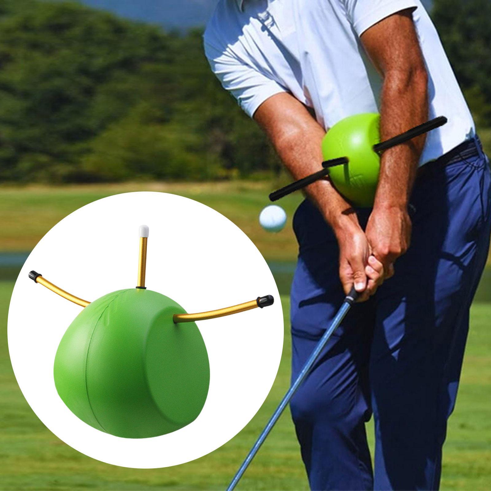 Golf Swing Trainer Ball Lightweight Arm Corrector for Beginners Golfers Pros Green Gold