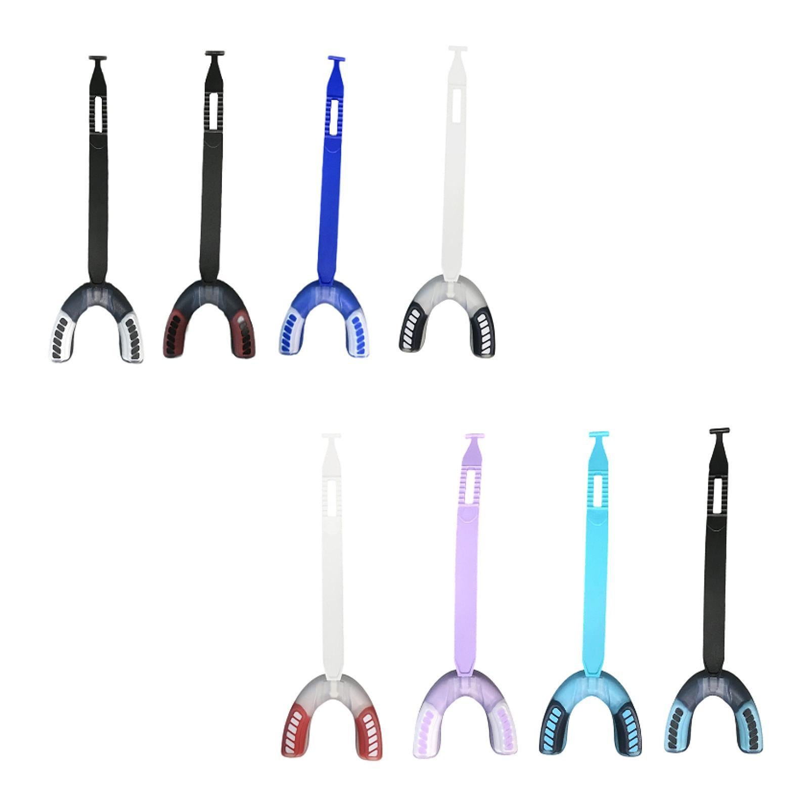 Sports Mouthguard with Strap EVA Gum Protector for Softball Taekwondo Hockey Black White