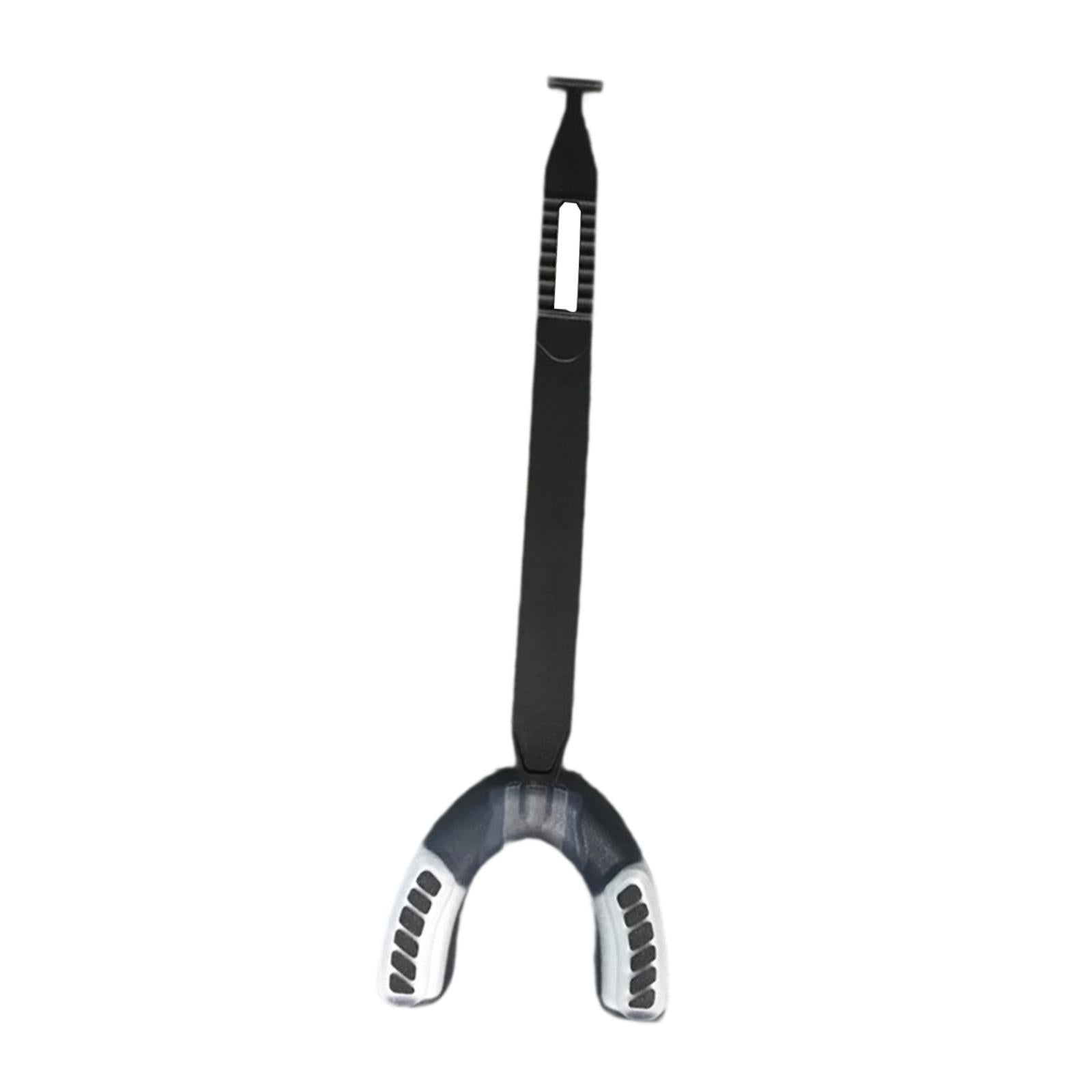 Sports Mouthguard with Strap EVA Gum Protector for Softball Taekwondo Hockey Black White