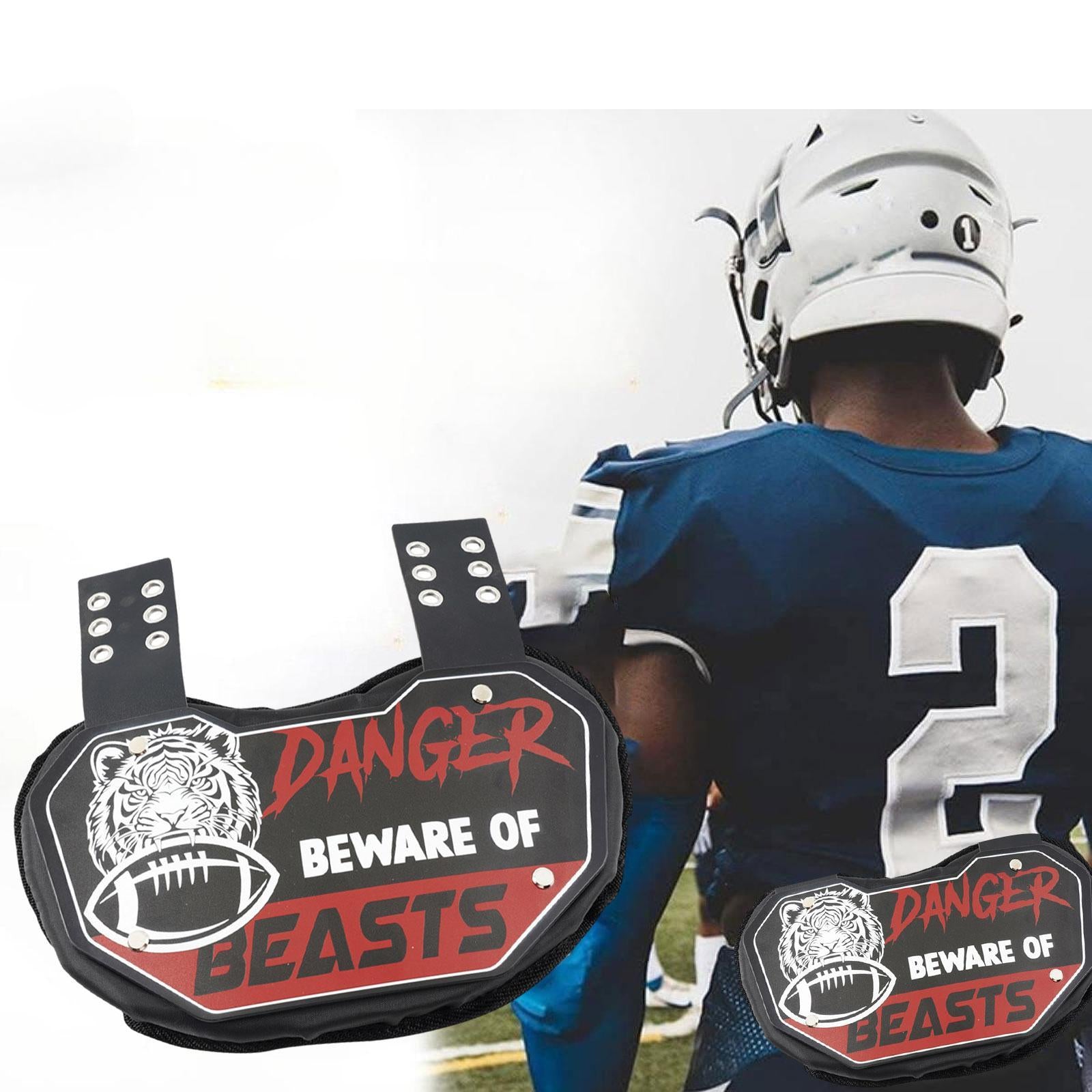 Football Back Plate Adjustable Guard Protect Shield for Game Sports Athletes