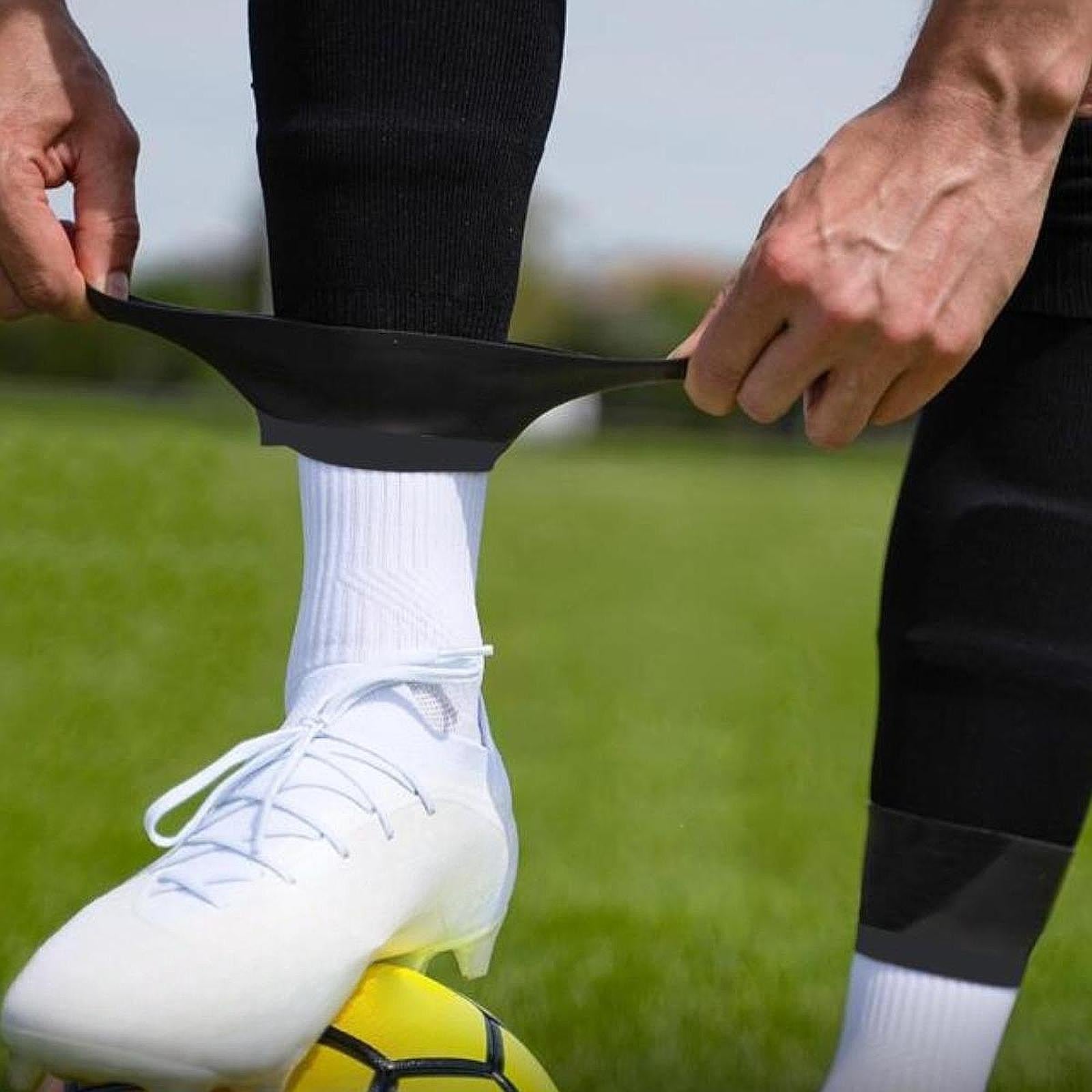 Soft Silicone Shin Guard Straps to Hold Shin Guards and Soccer Sock in Place L Adults