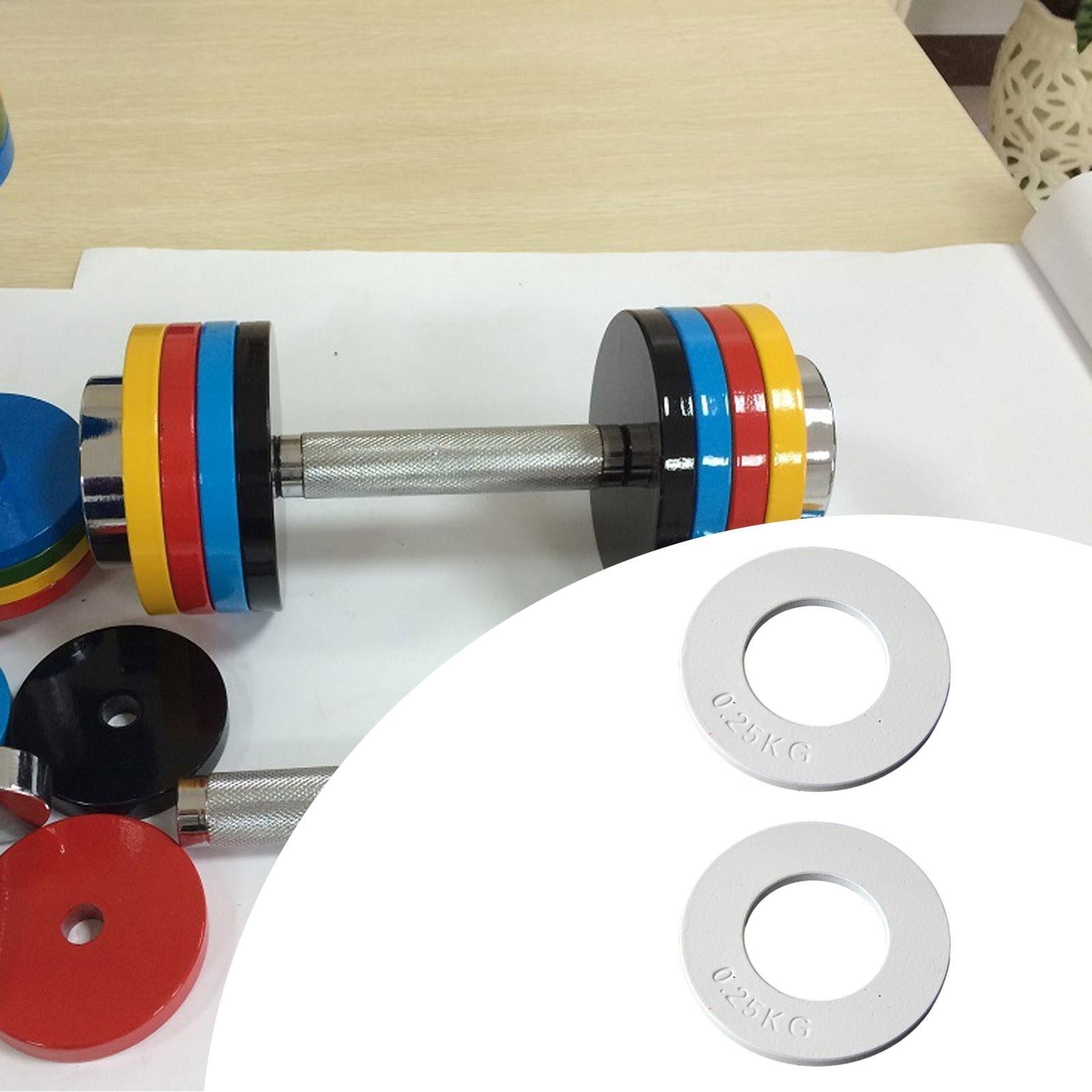 2Pcs Fractional Weight Plates Additional Plates for Standard Workout Fitness White 0.25kg
