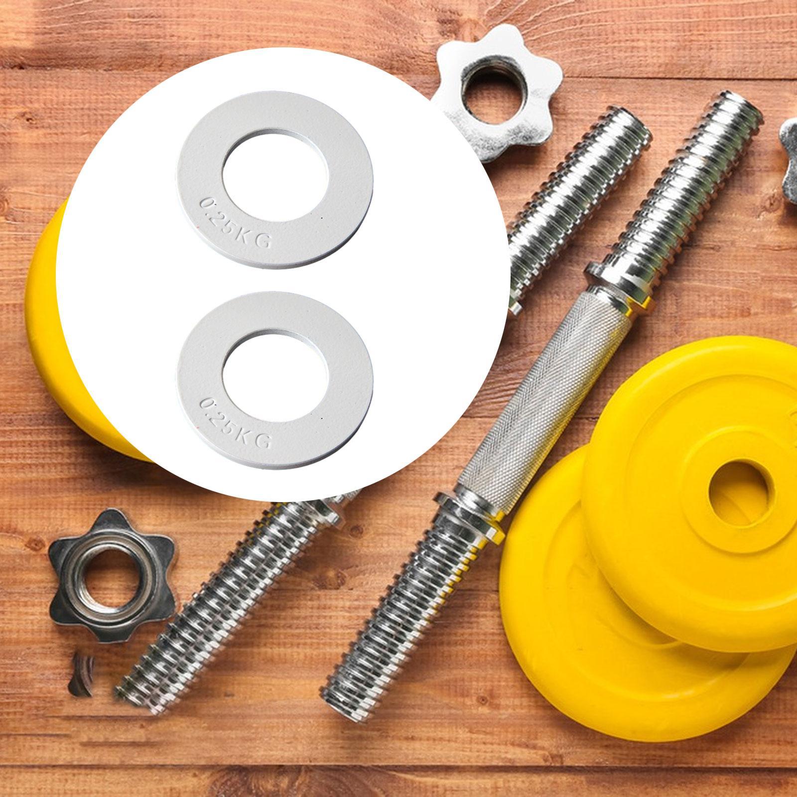 2Pcs Fractional Weight Plates Additional Plates for Standard Workout Fitness White 0.25kg