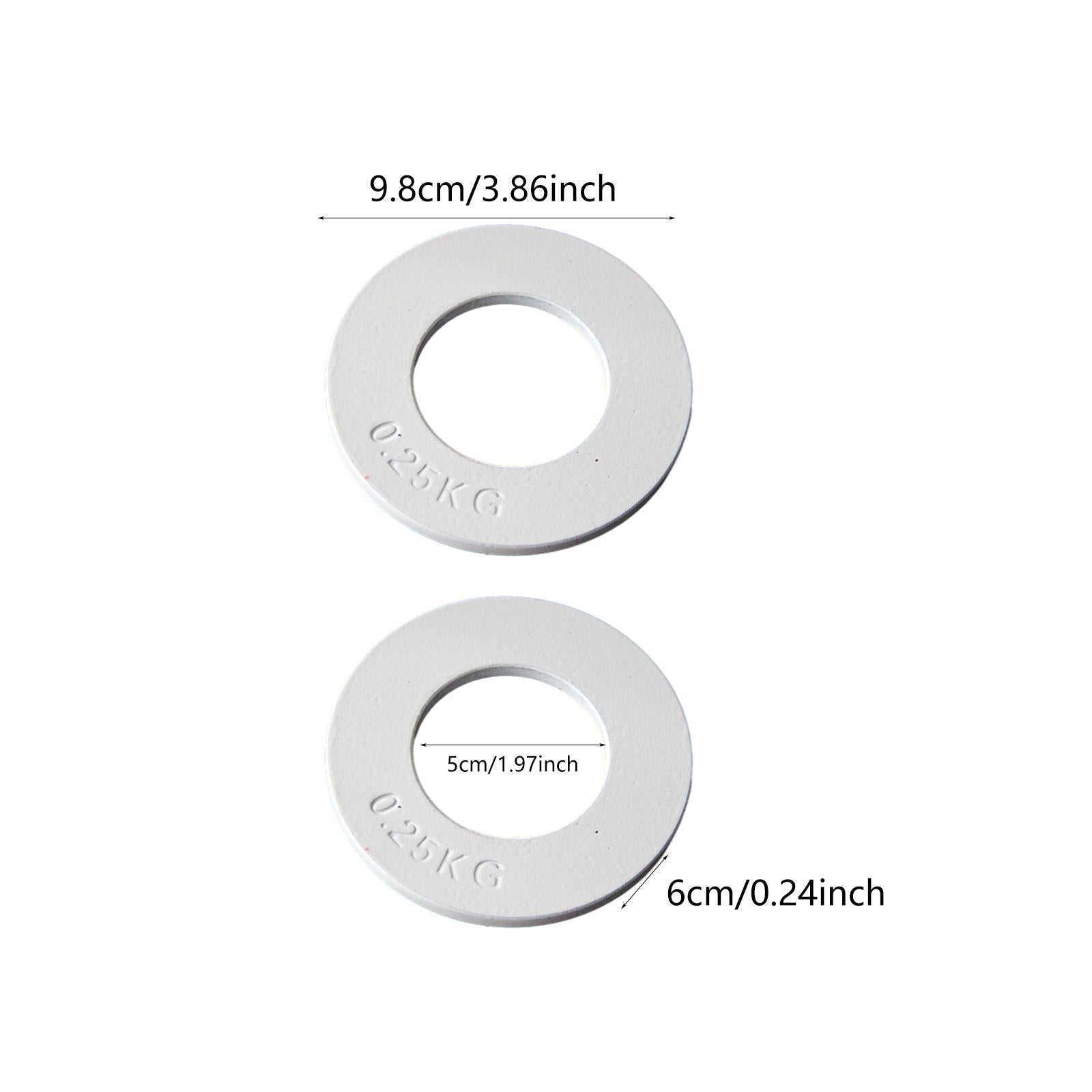 2Pcs Fractional Weight Plates Additional Plates for Standard Workout Fitness White 0.25kg