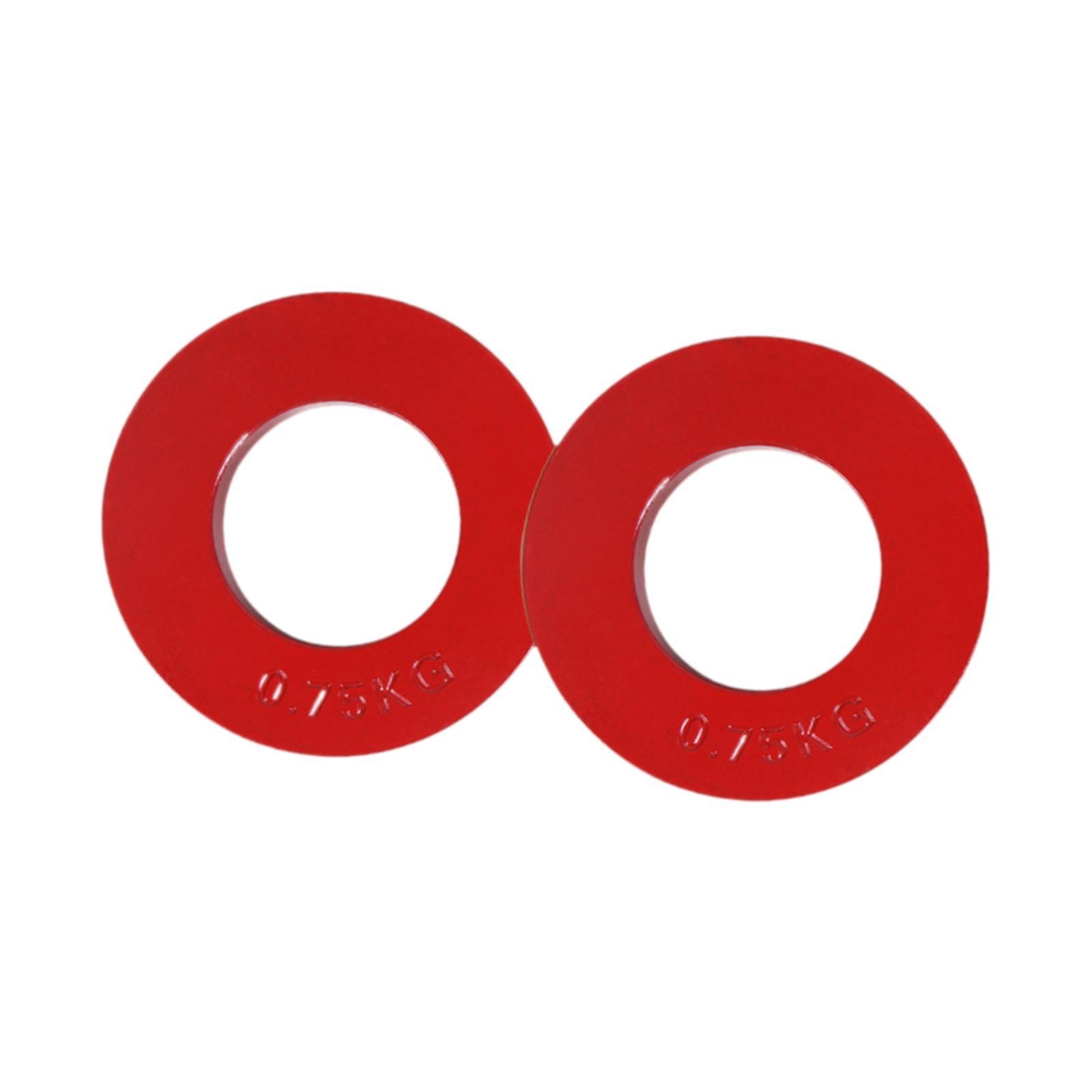 2Pcs Fractional Weight Plates Additional Plates for Standard Workout Fitness Red 0.75kg