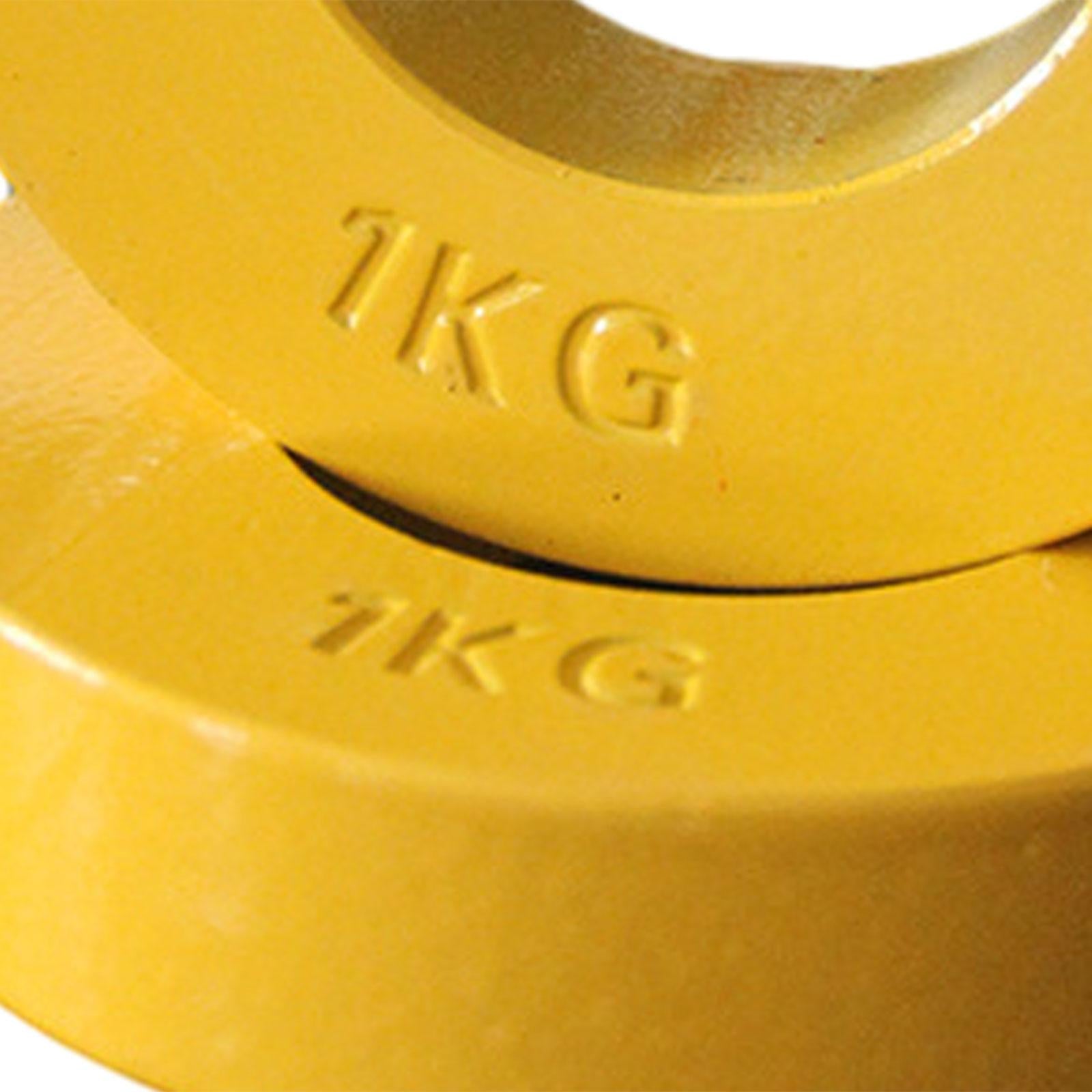 2Pcs Fractional Weight Plates Additional Plates for Standard Workout Fitness Yellow 1kg