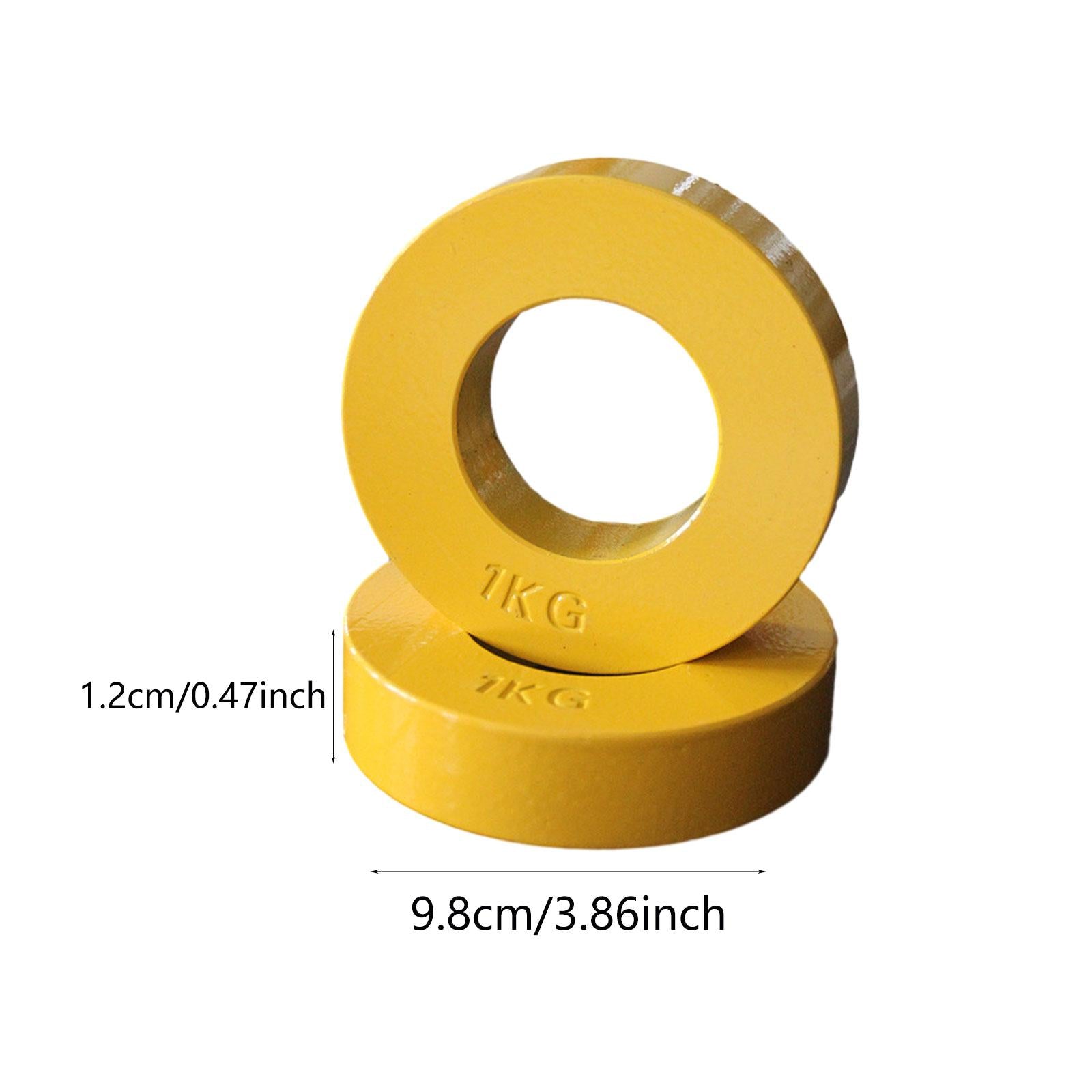 2Pcs Fractional Weight Plates Additional Plates for Standard Workout Fitness Yellow 1kg