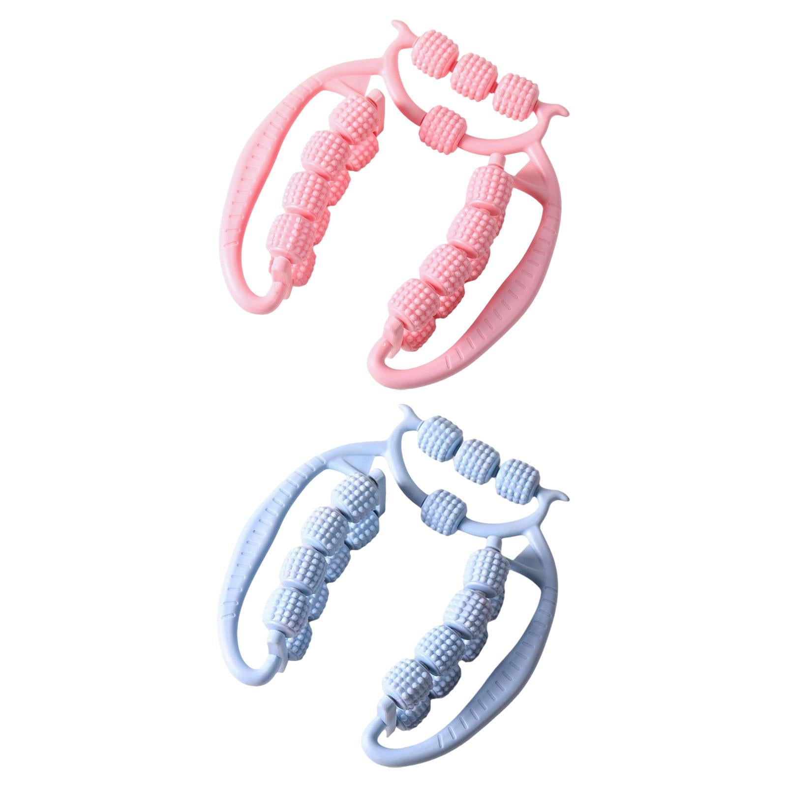 Massage Roller Press Points Portable 360 Degree Handheld for Legs Thigh Calf Pink