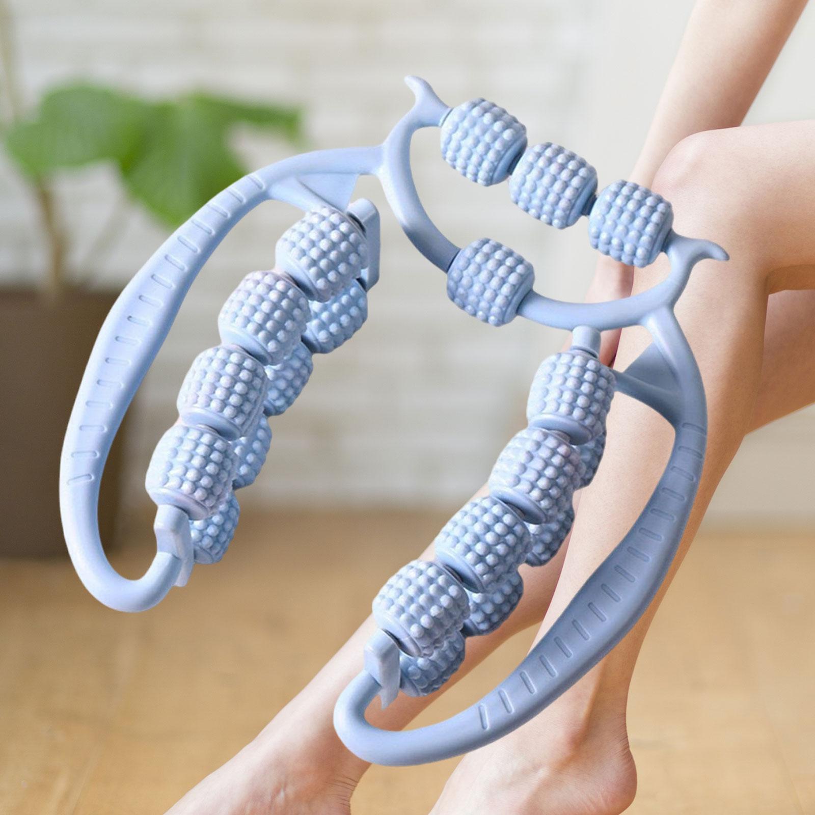 Massage Roller Press Points Portable 360 Degree Handheld for Legs Thigh Calf Blue