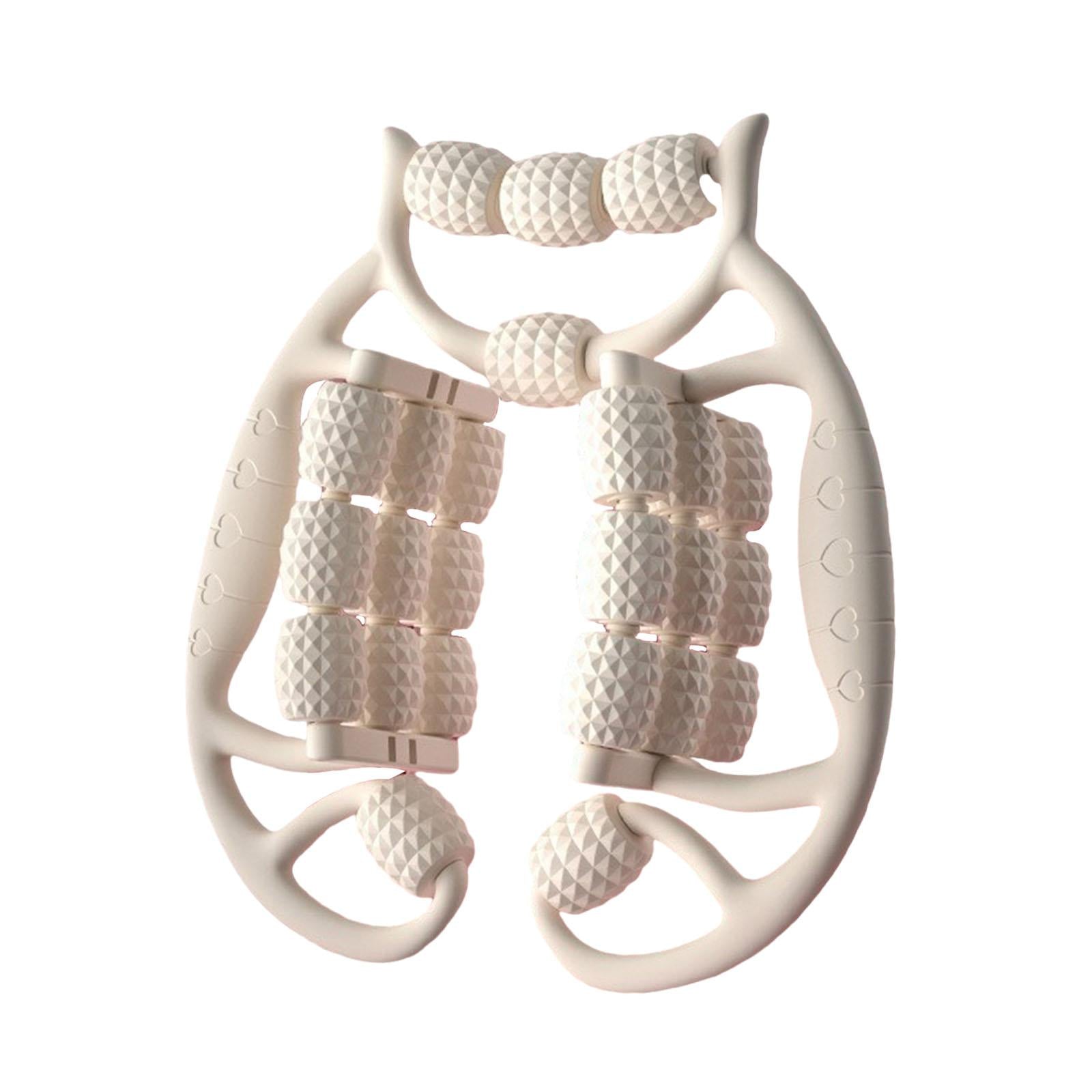 Hand Held Muscle Roller for Legs 24 Wheeled Massage Tool Equipment for Waist White