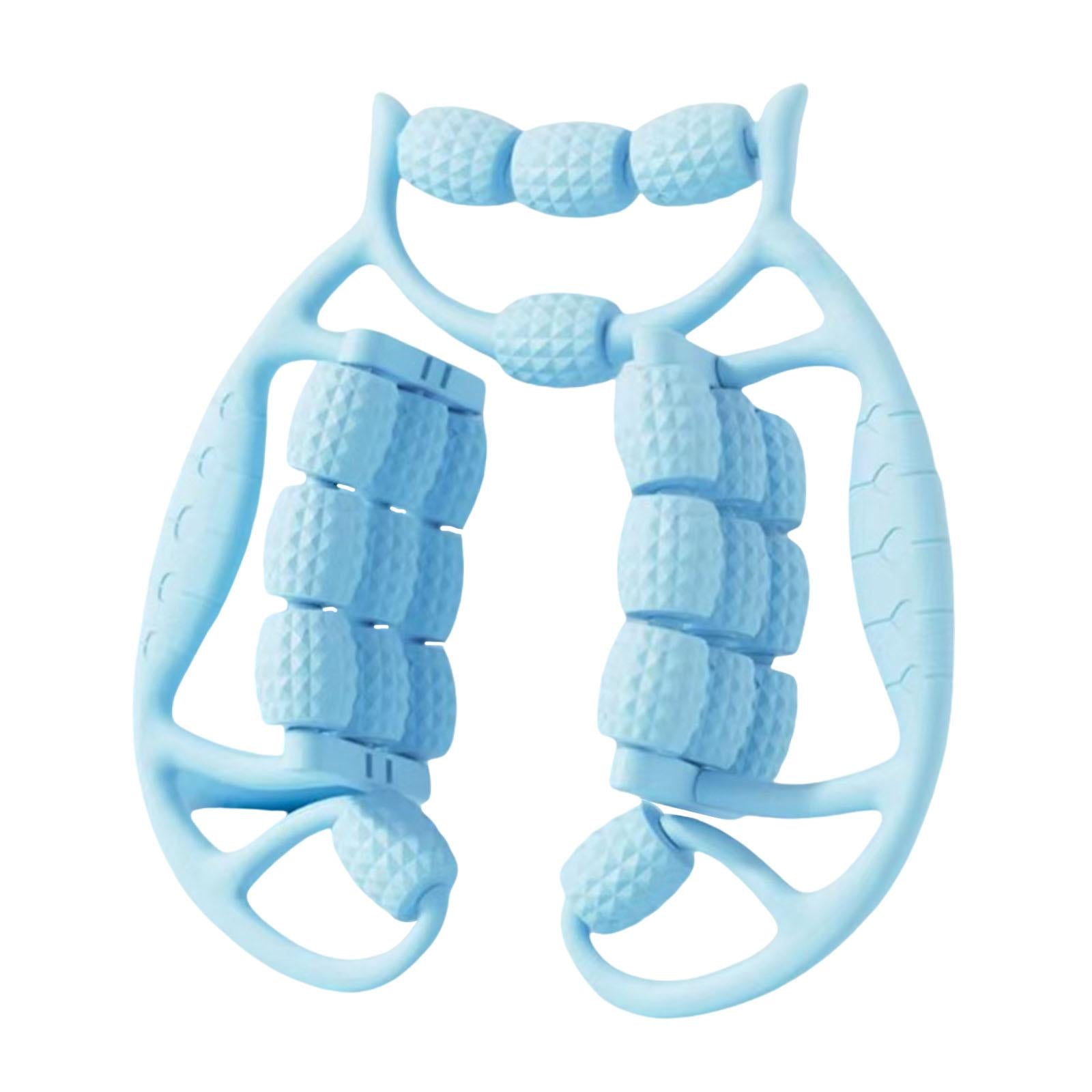 Hand Held Muscle Roller for Legs 24 Wheeled Massage Tool Equipment for Waist Blue