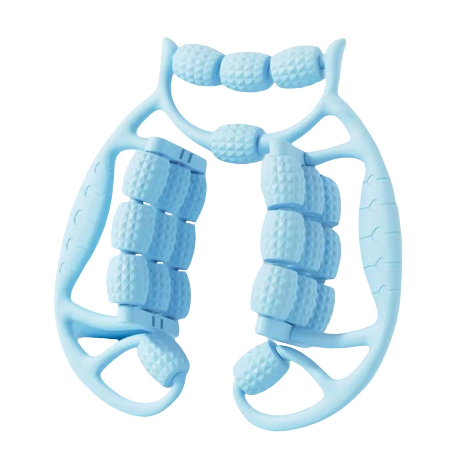 Hand Held Muscle Roller for Legs 24 Wheeled Massage Tool Equipment for Waist Blue