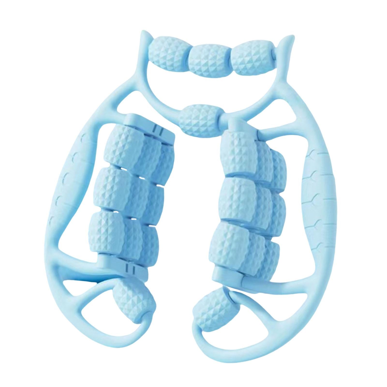 Hand Held Muscle Roller for Legs 24 Wheeled Massage Tool Equipment for Waist Blue